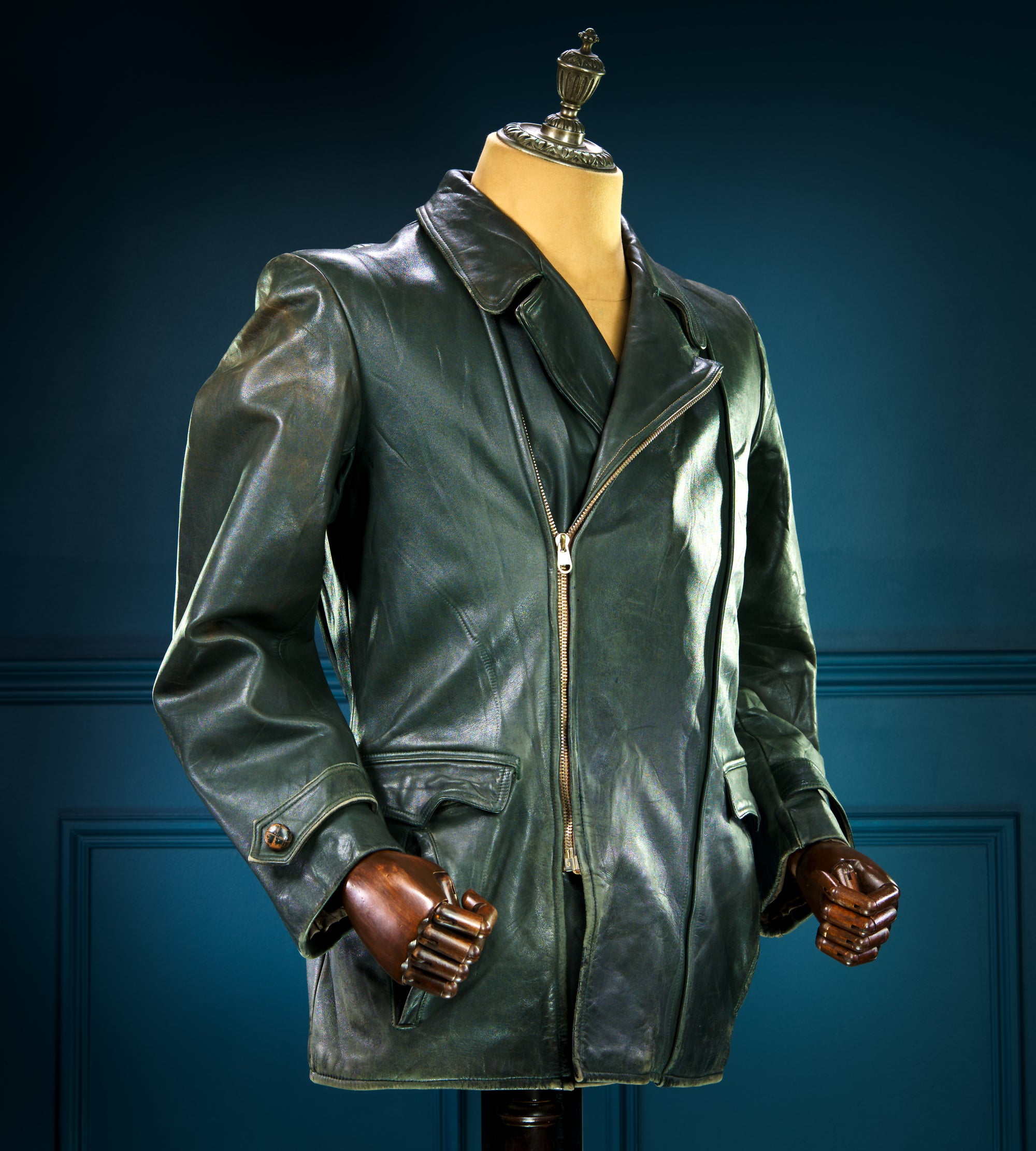 Vintage 1940s WW2 German Horsehide Biker Motorcycle Dispatch Leather Jacket “M”