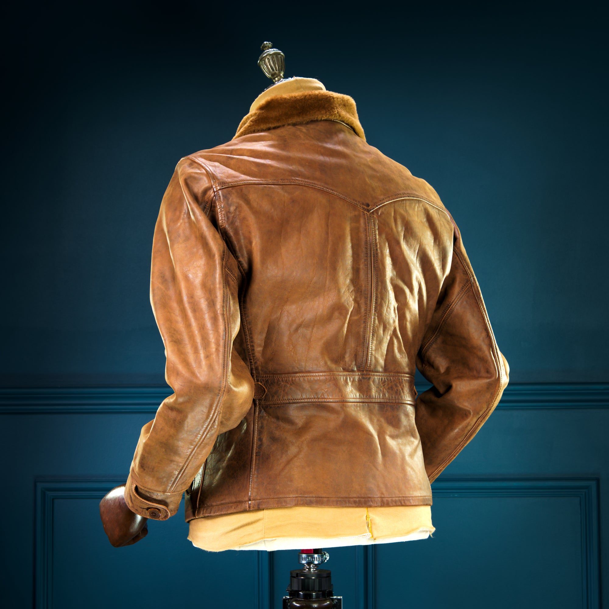 Double RRL Ralph Lauren Shearling Collar Newsboy 30s-Style Leather Jacket “M”