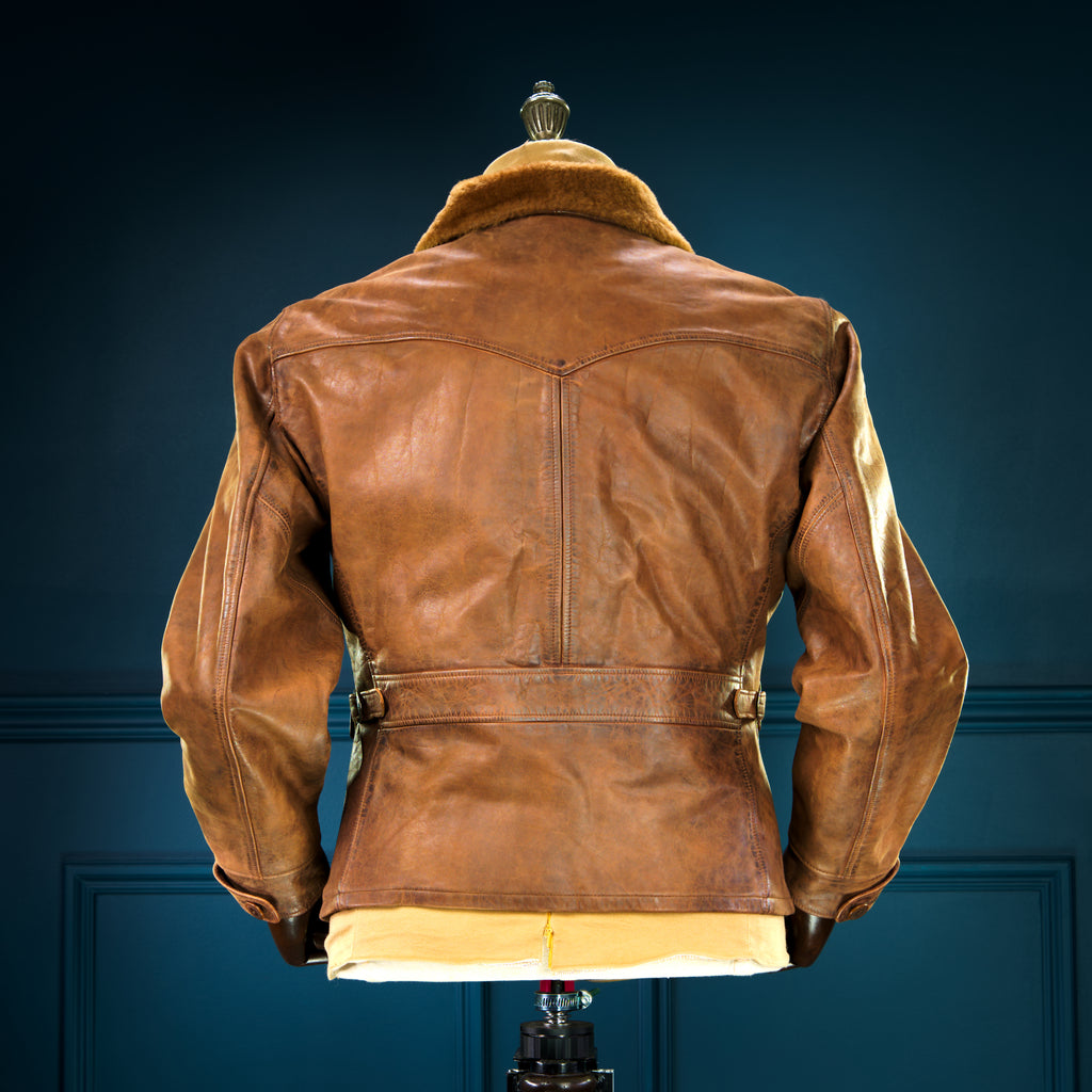 Double RRL Ralph Lauren Shearling Collar Newsboy 30s-Style Leather Jacket “M”