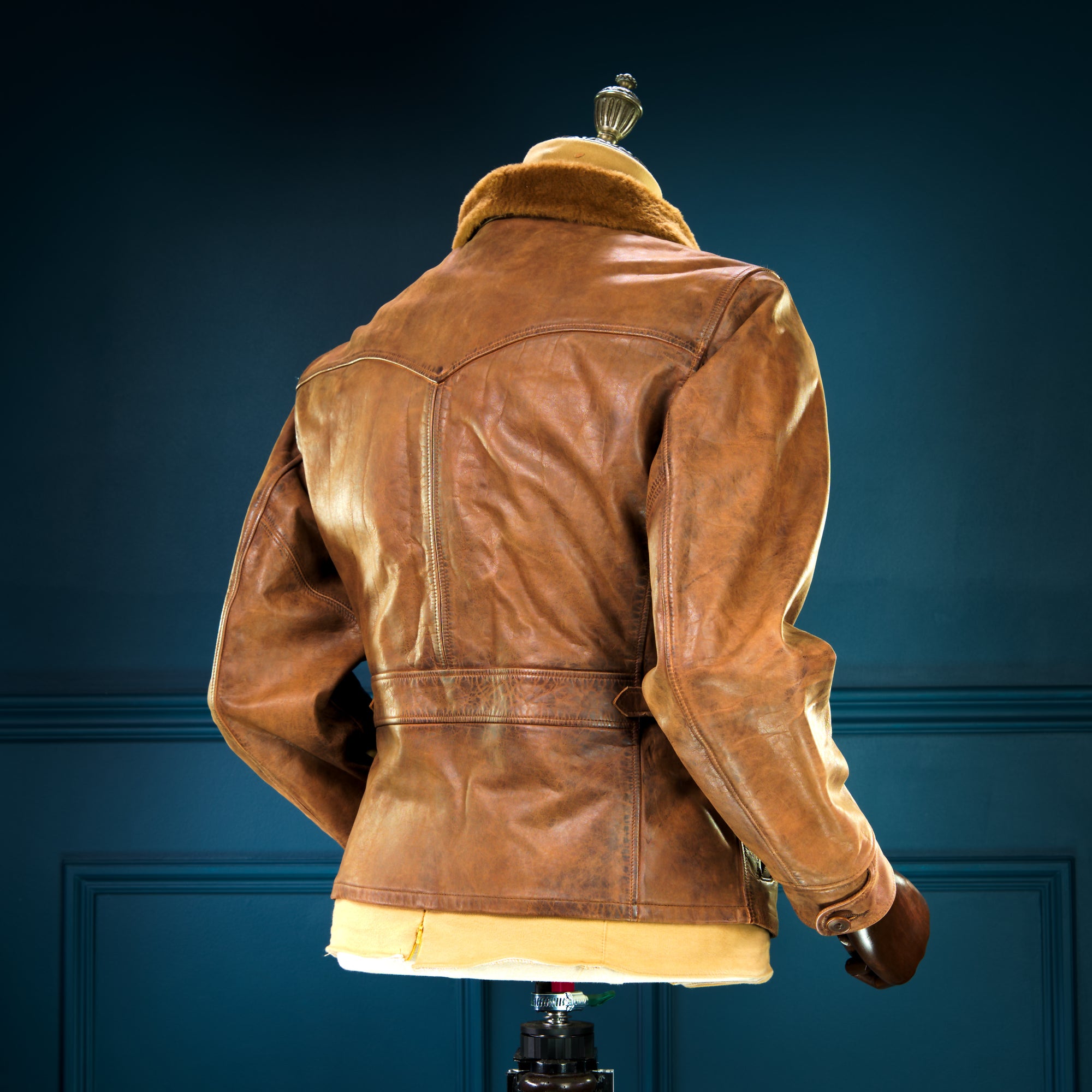 Double RRL Ralph Lauren Shearling Collar Newsboy 30s-Style Leather Jacket “M”