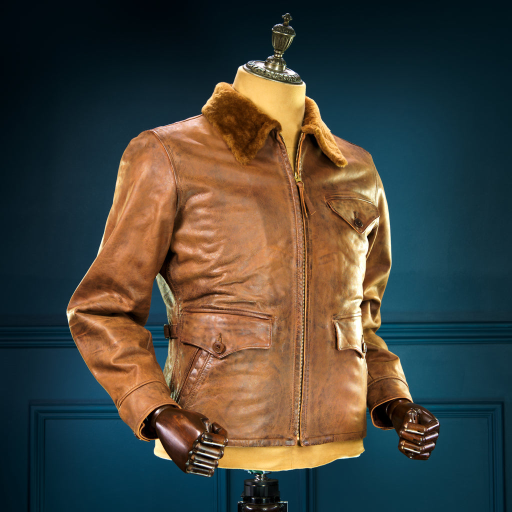 Double RRL Ralph Lauren Shearling Collar Newsboy 30s-Style Leather Jacket “M”