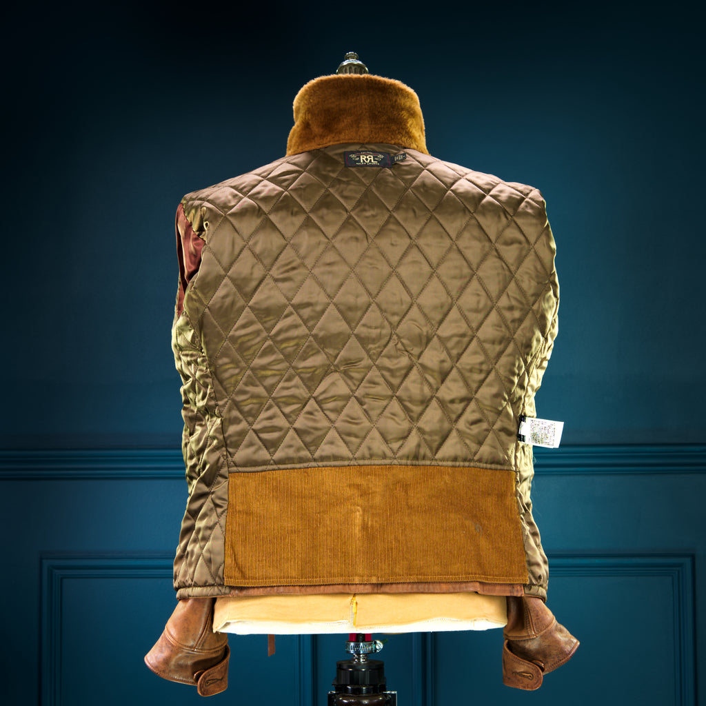 Double RRL Ralph Lauren Shearling Collar Newsboy 30s-Style Leather Jacket “M”