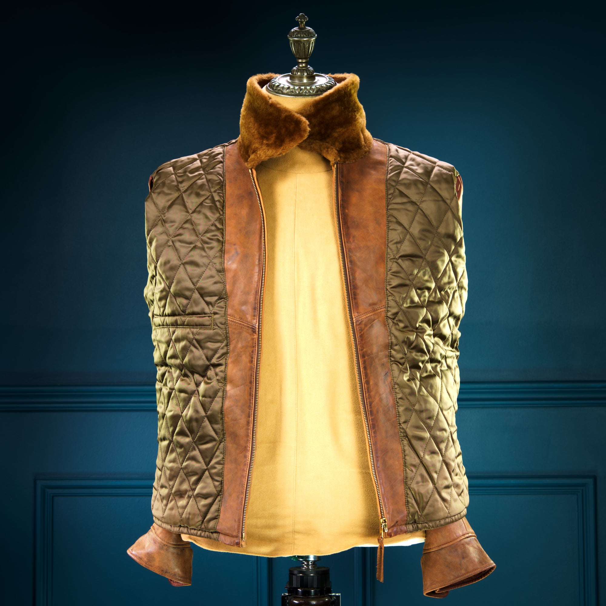 Double RRL Ralph Lauren Shearling Collar Newsboy 30s-Style Leather Jacket “M”