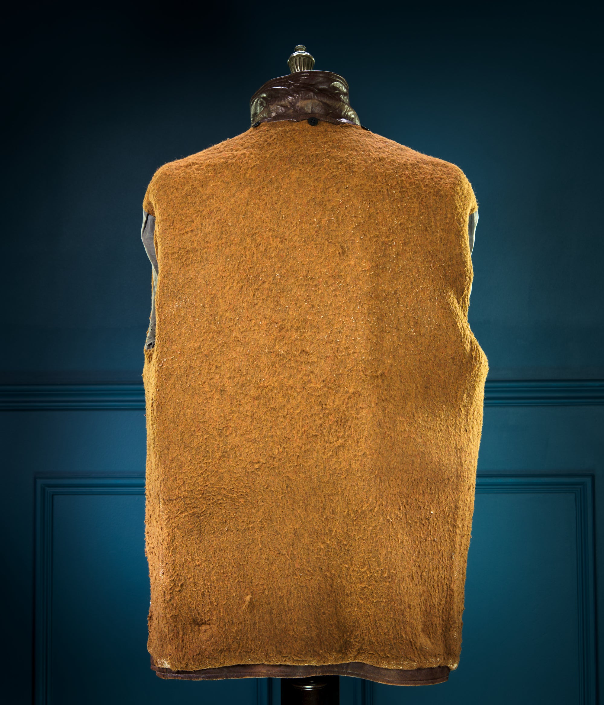 Vintage 1950s Cold War French Sheepskin Worker Biker Rider Leather Jacket “L”