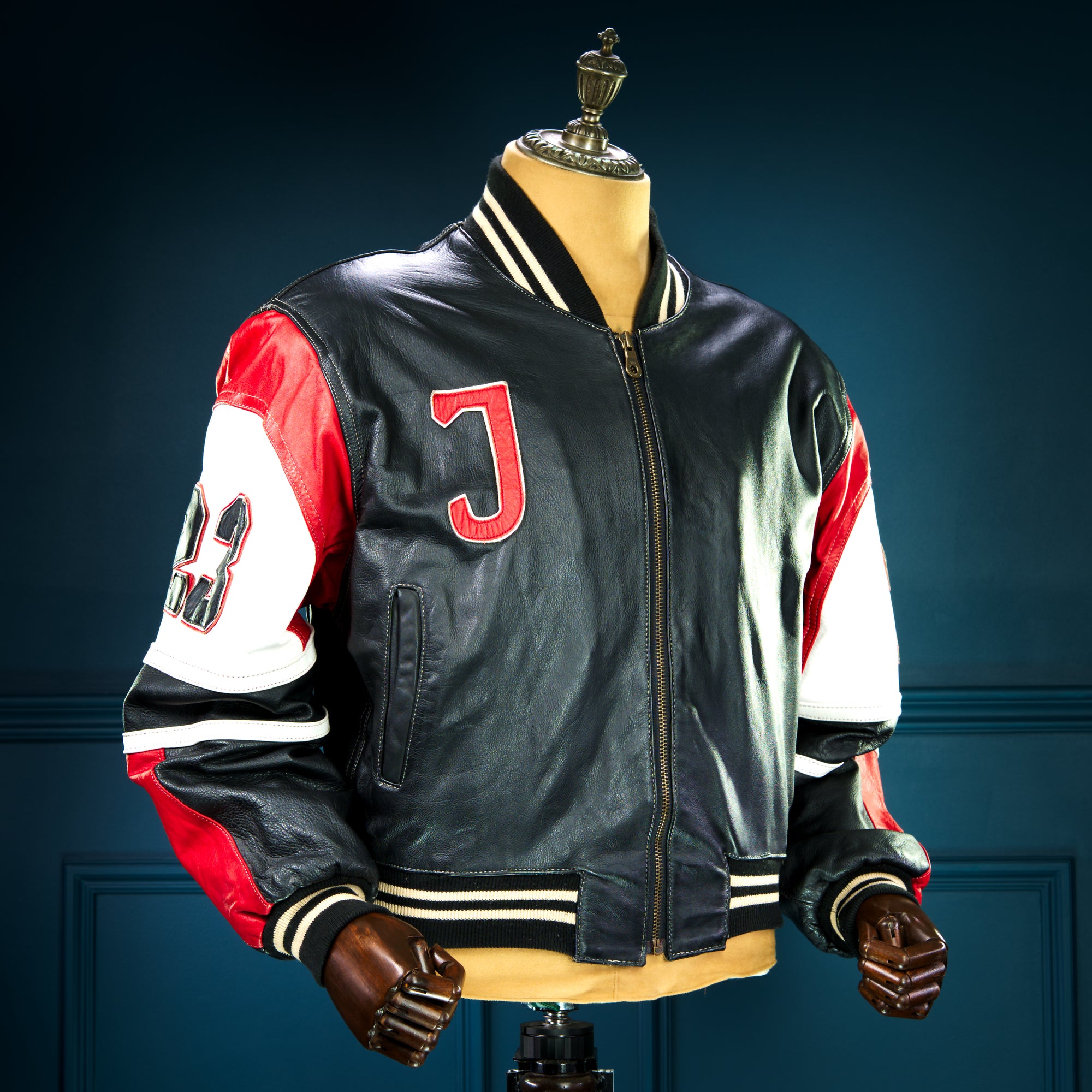 Vintage 80s Jordache Varsity Letterman College Campus Full Leather Jacket “M”