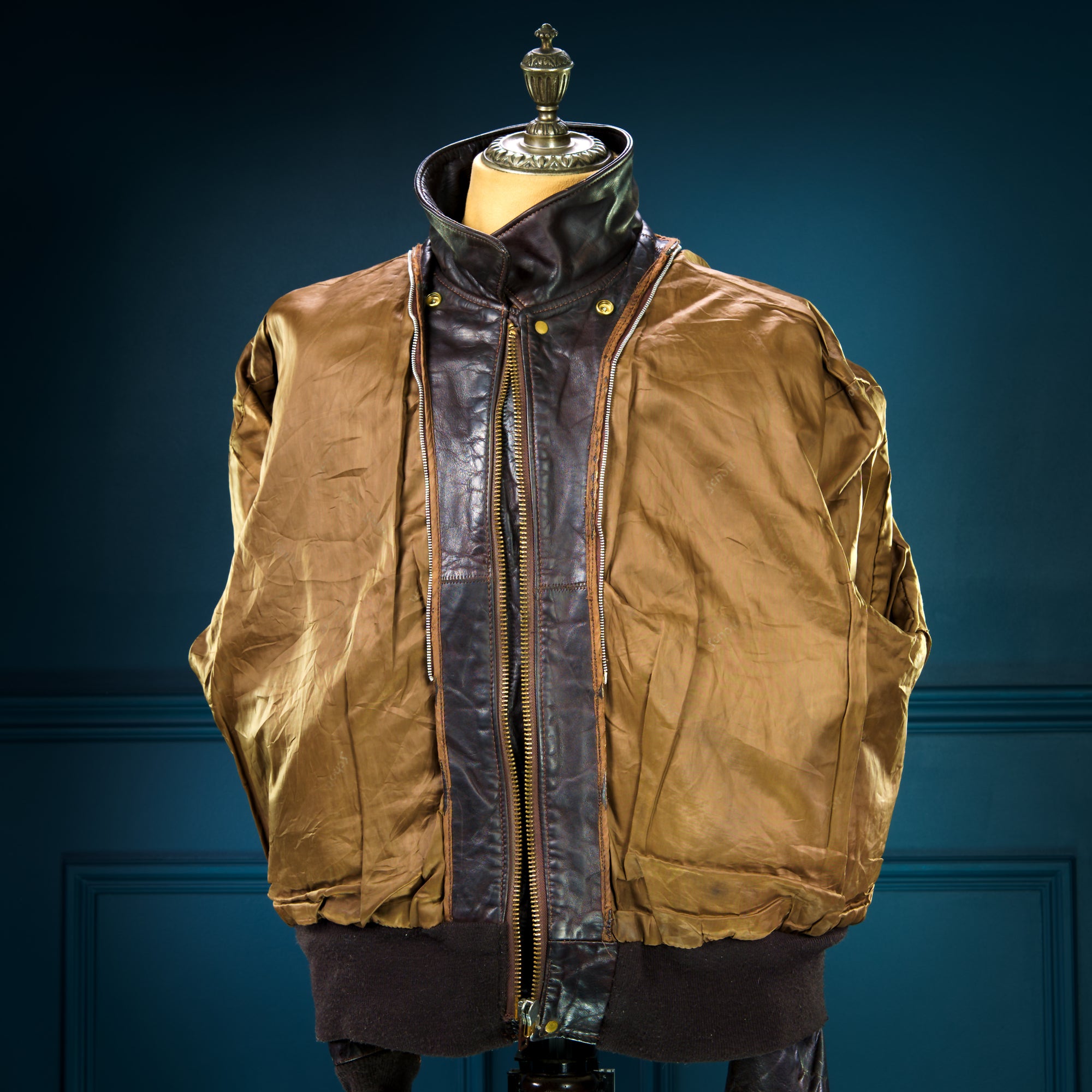 Vintage 1980s Schott 184SM A2 Brown Bomber Flight Leather Jacket “XL”