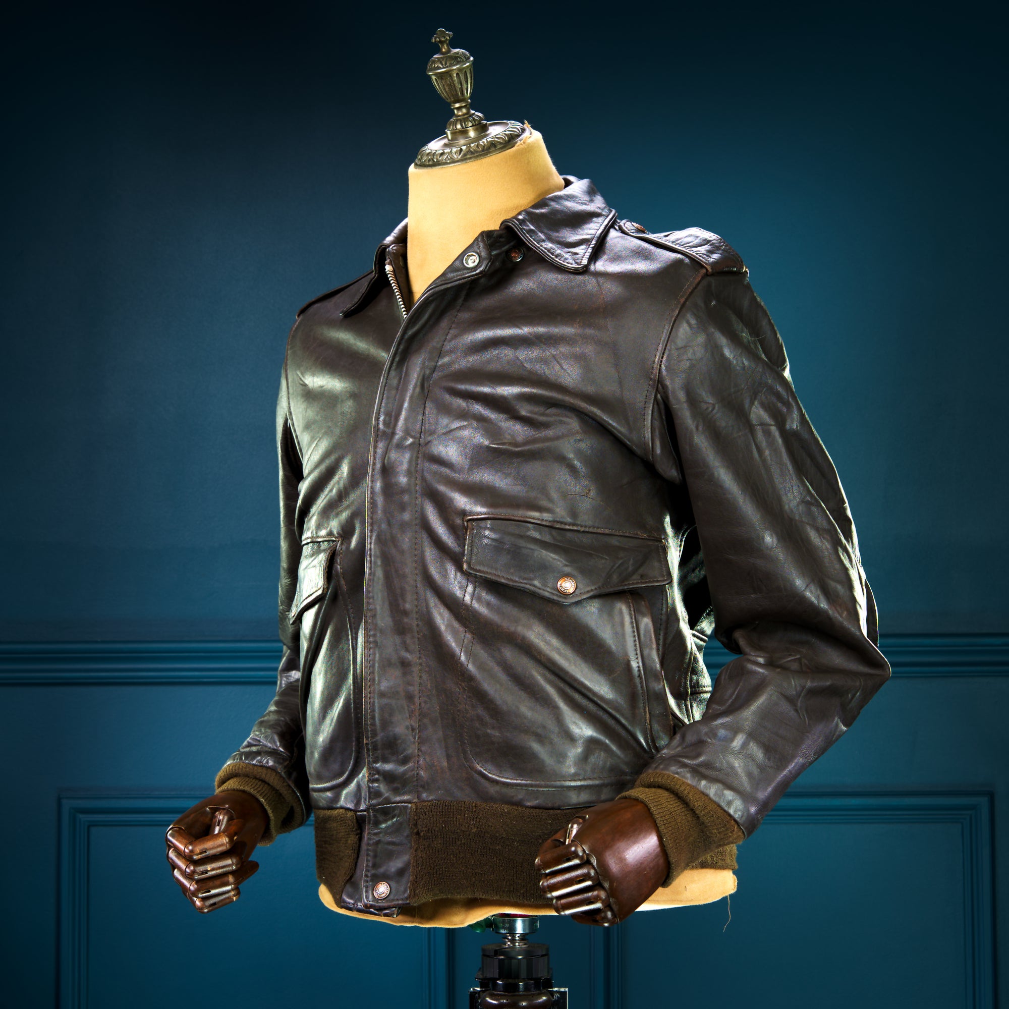 Vintage 1980s Schott 184SM A2 Brown Bomber Flight Leather Jacket “M”