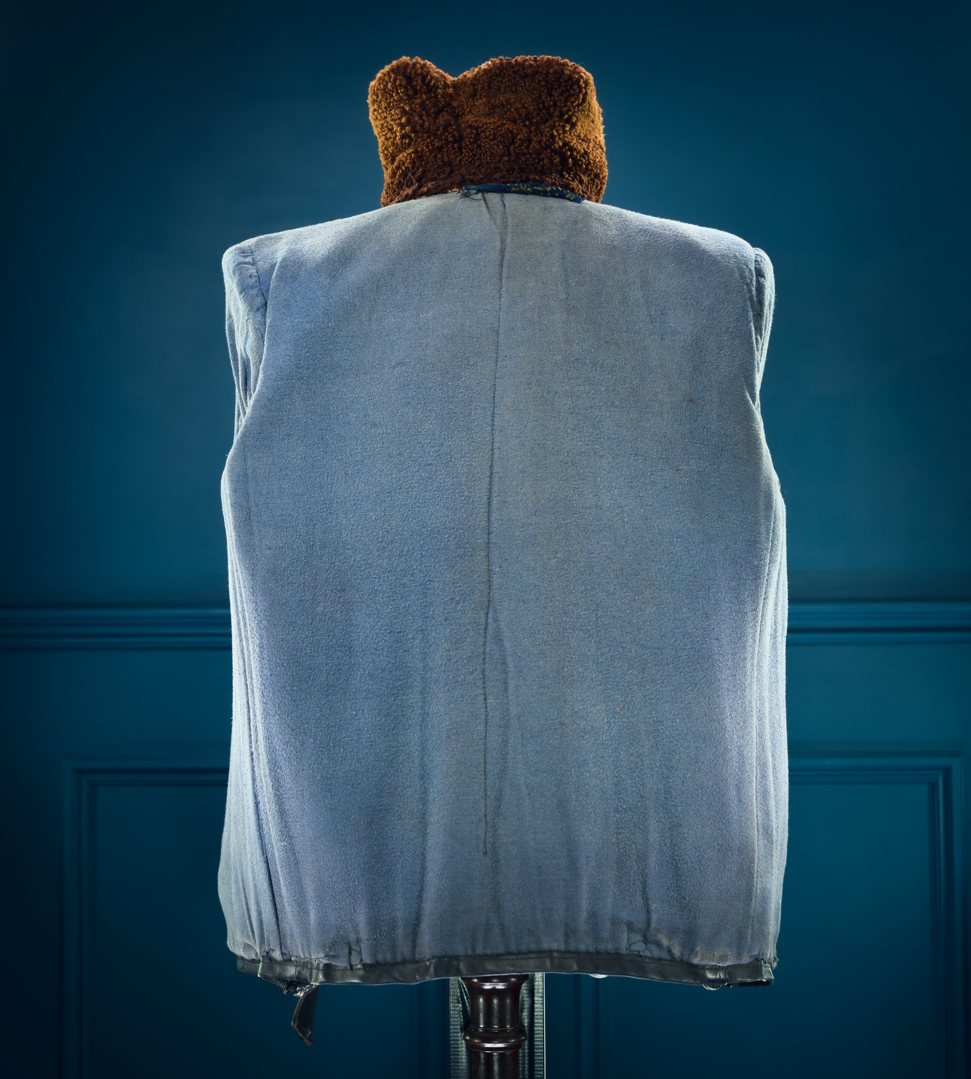 Vintage 1950s Cold War Czech Flight Aviator Bomber Leather Jacket Fur Collar “L”