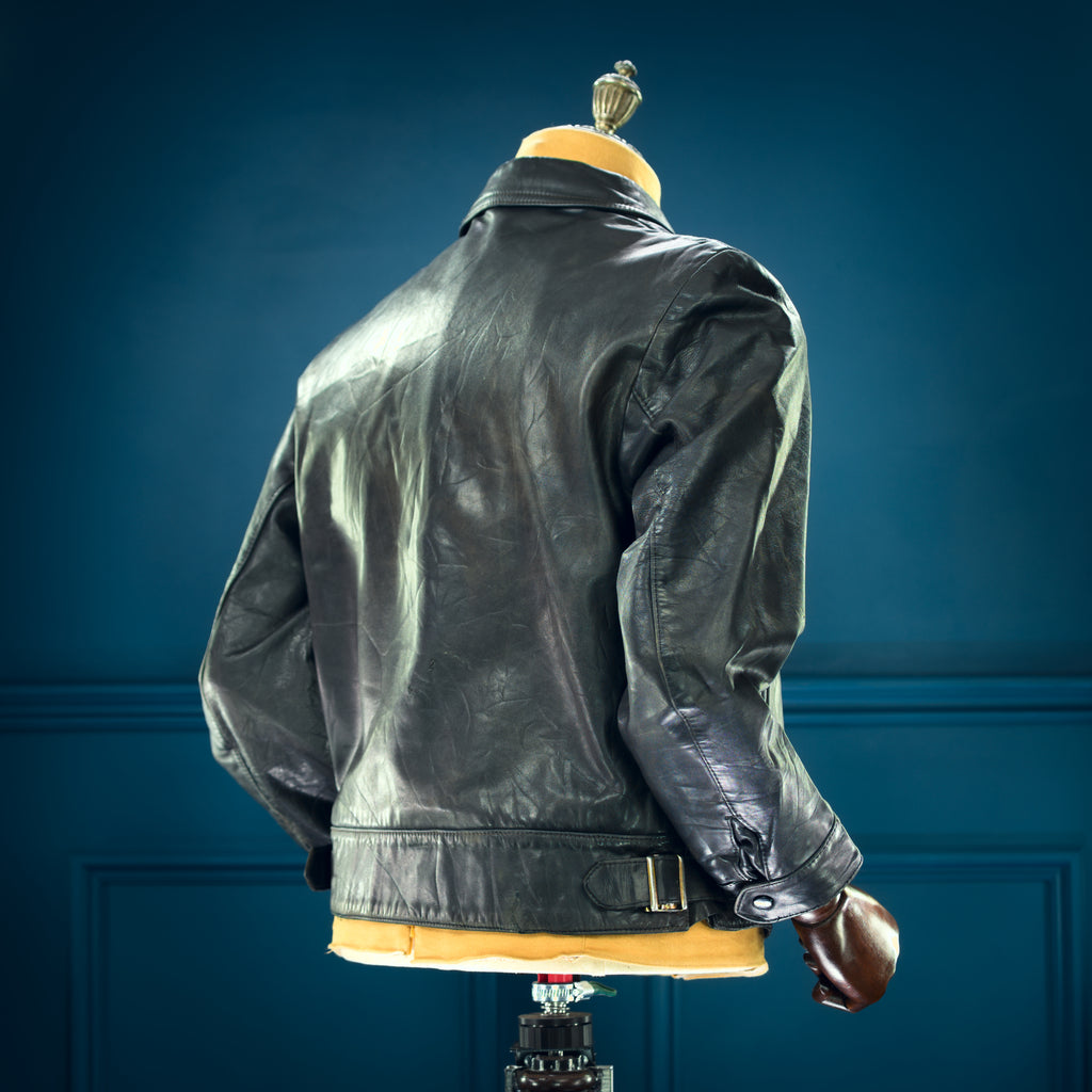 Vintage 1950s German Calfskin Single Rider Highwayman Biker Leather Jacket “M”