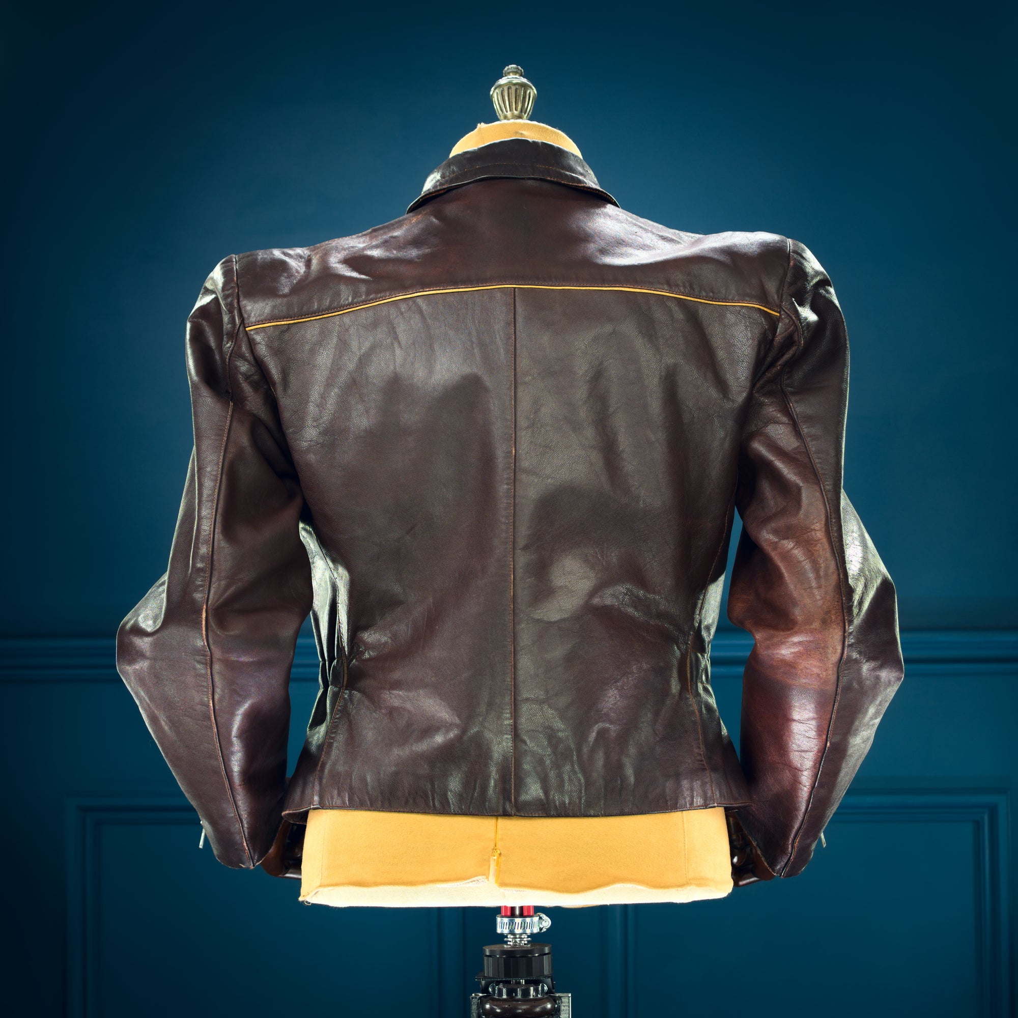 Vintage 1950s East German Racer Biker Motorcycle Sheepskin Leather Jacket “M”