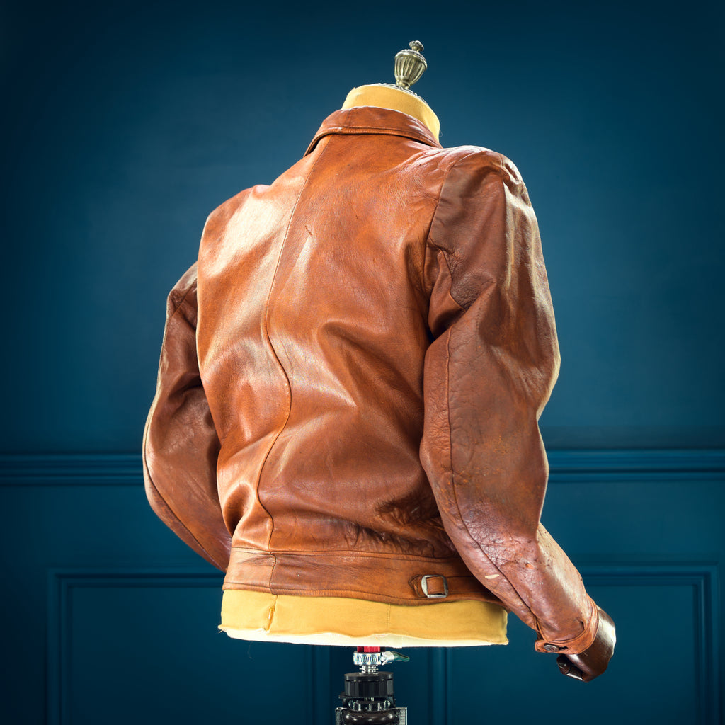 Vintage 1920s Interwar British Flight Bomber Aviator Cossack Leather Jacket “M”