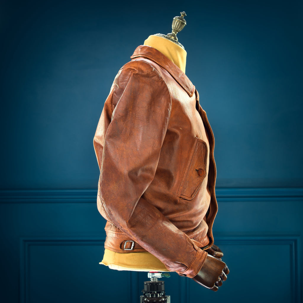 Vintage 1920s Interwar British Flight Bomber Aviator Cossack Leather Jacket “M”