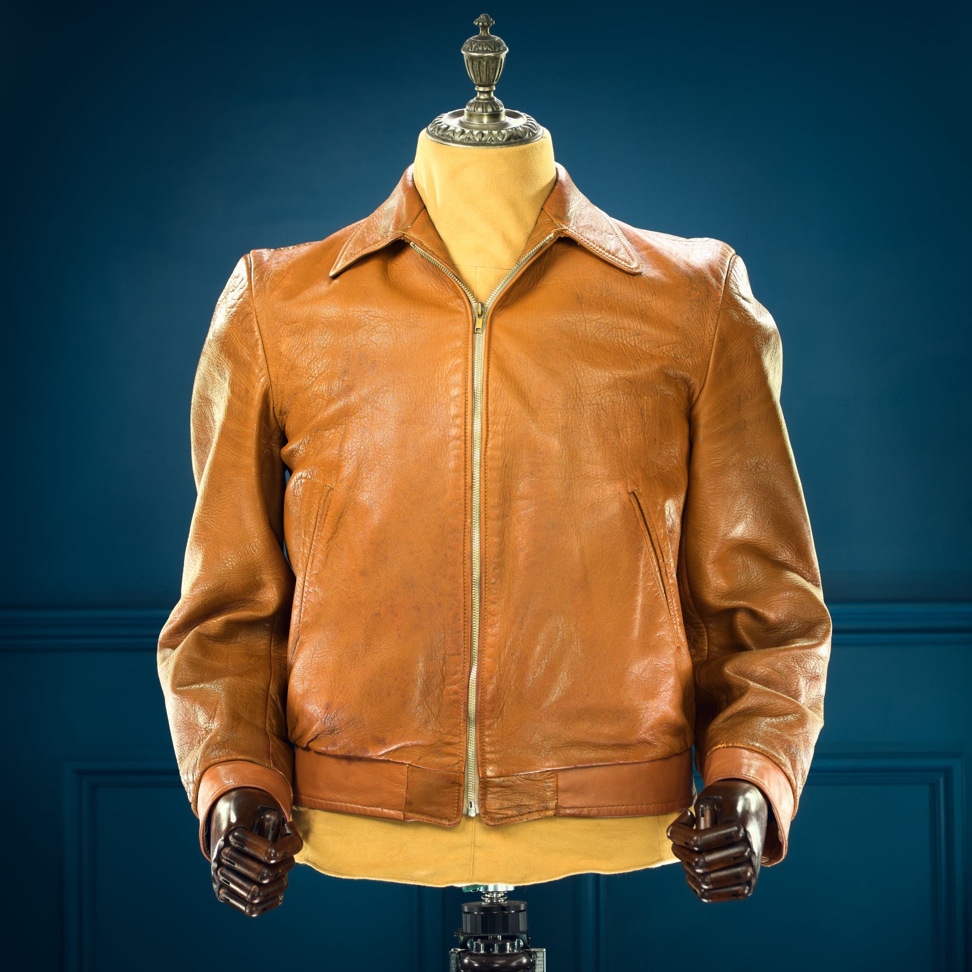 Vintage 1950s West German Deerskin Flight Aviator Bomber Leather Jacket “M”