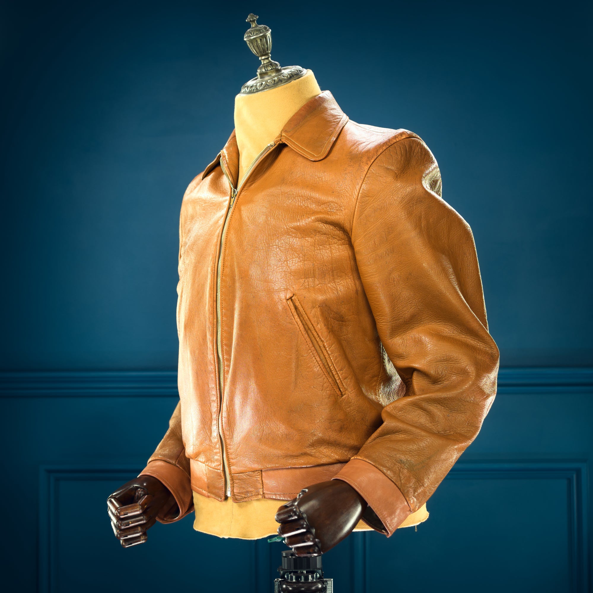 Vintage 1950s West German Deerskin Flight Aviator Bomber Leather Jacket “M”