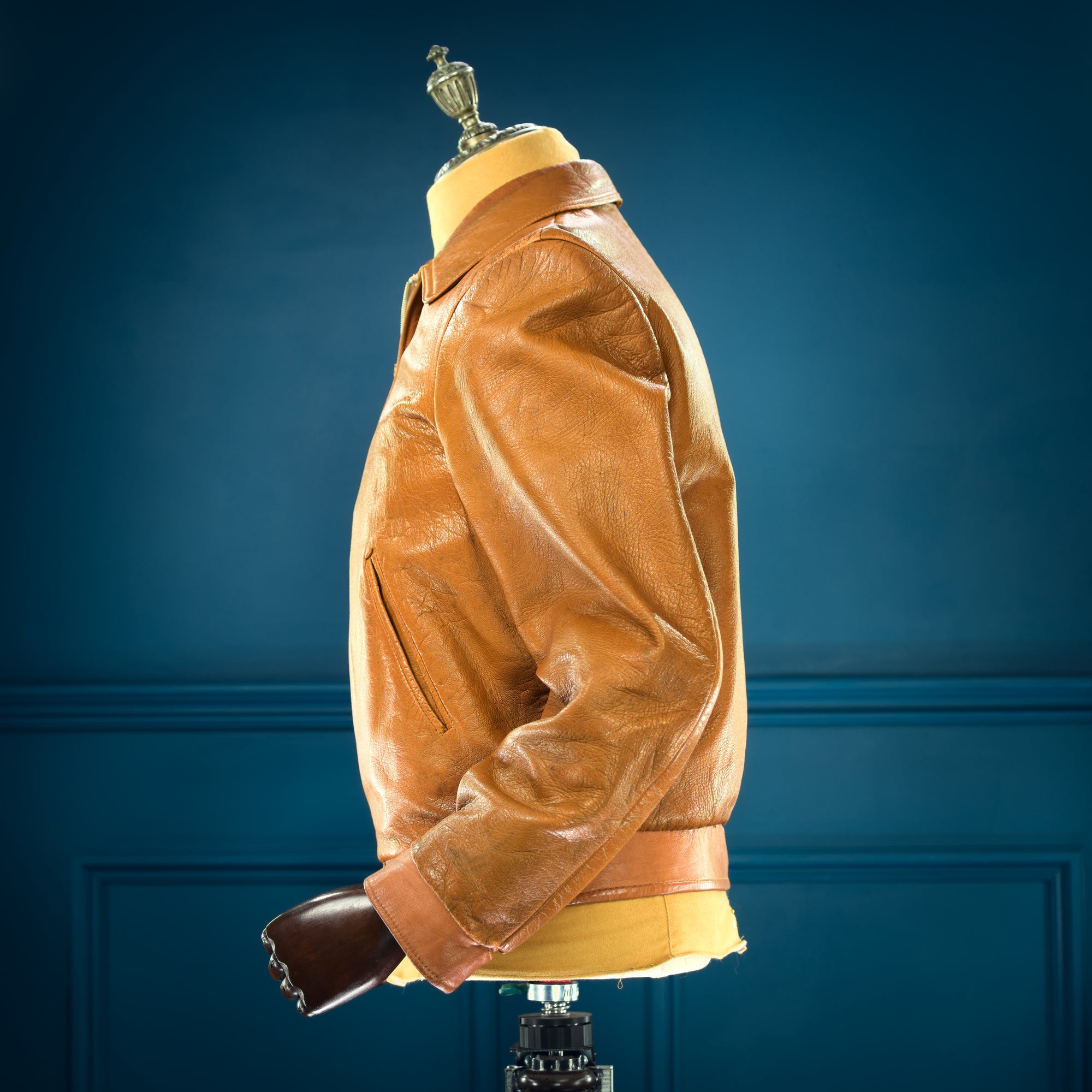 Vintage 1950s West German Deerskin Flight Aviator Bomber Leather Jacket “M”