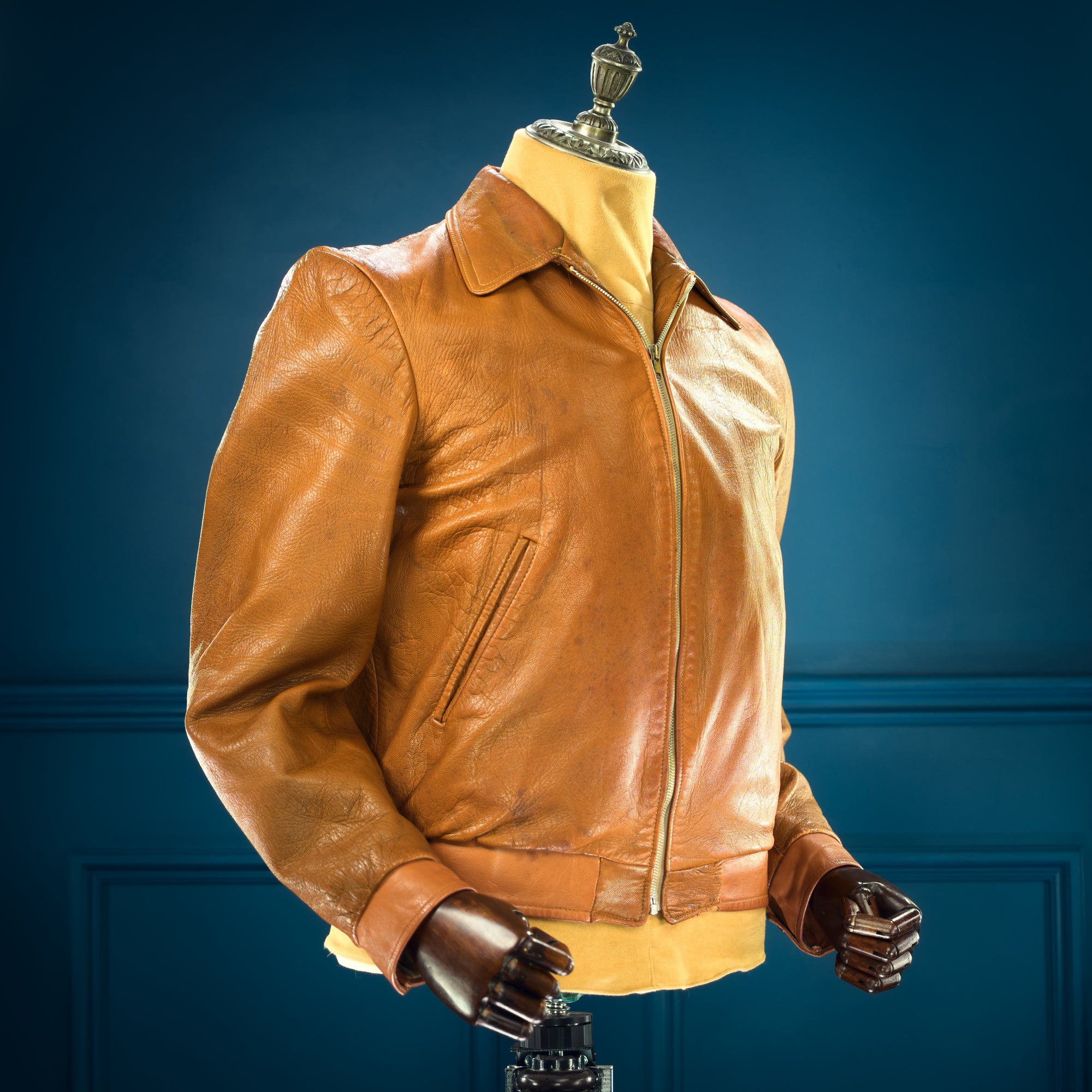 Vintage 1950s West German Deerskin Flight Aviator Bomber Leather Jacket “M”