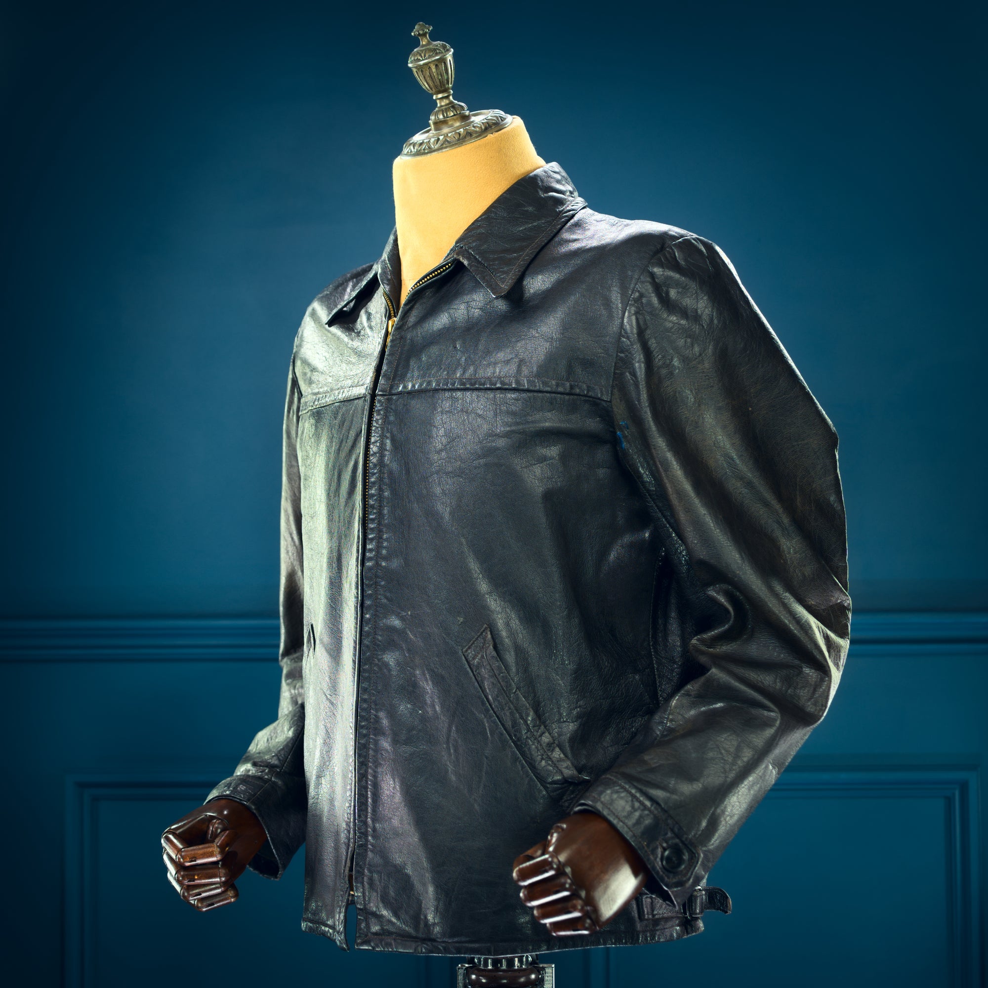 Vintage 1950s Swedish Goatskin Single Rider Biker Highwayman Leather Jacket “M”