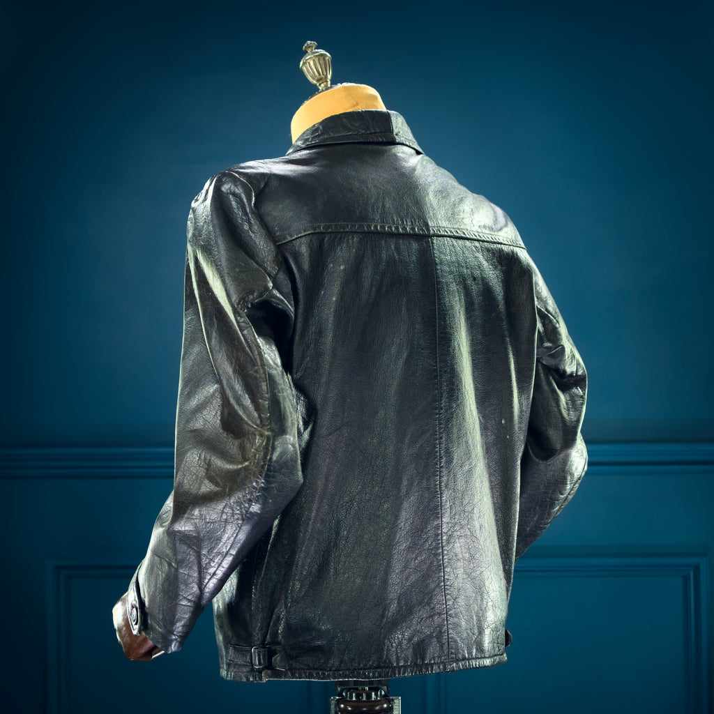 Vintage 1950s Swedish Goatskin Single Rider Biker Highwayman Leather Jacket “M”