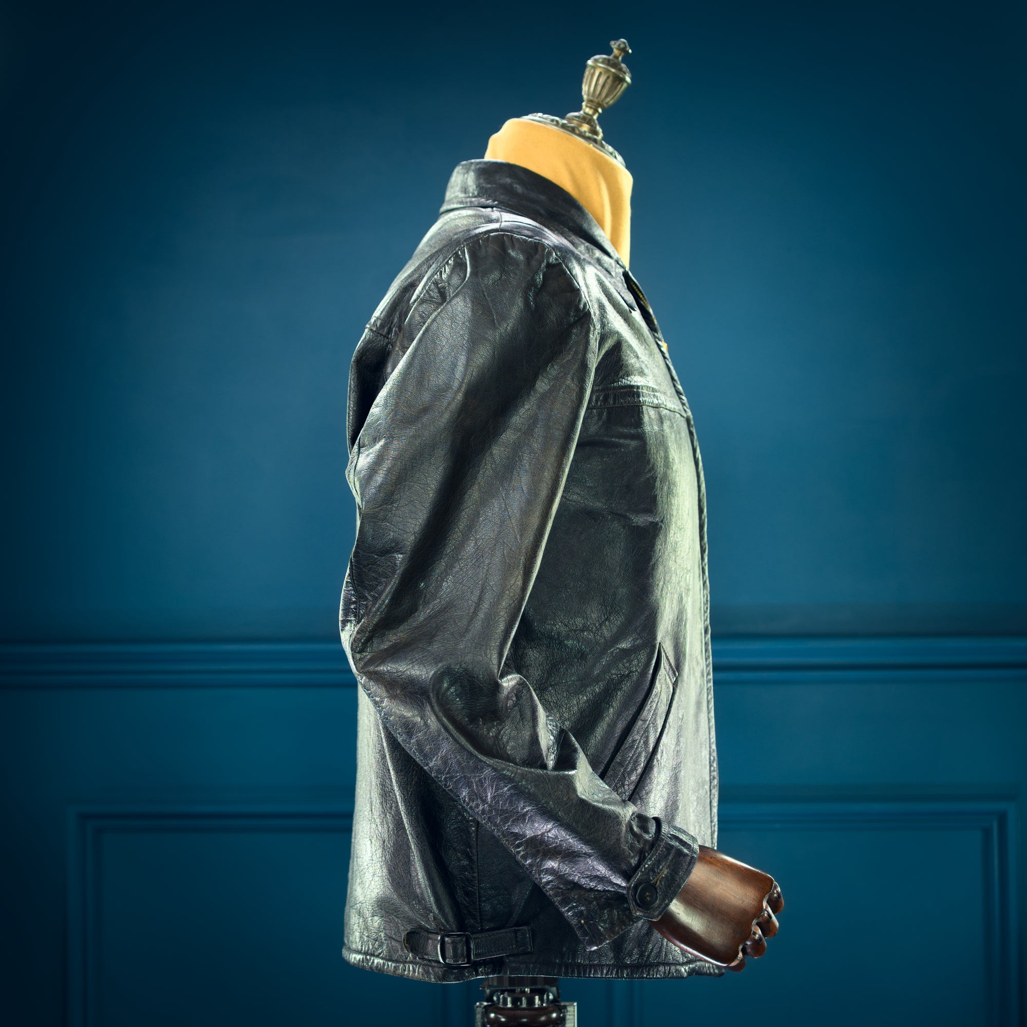 Vintage 1950s Swedish Goatskin Single Rider Biker Highwayman Leather Jacket “M”