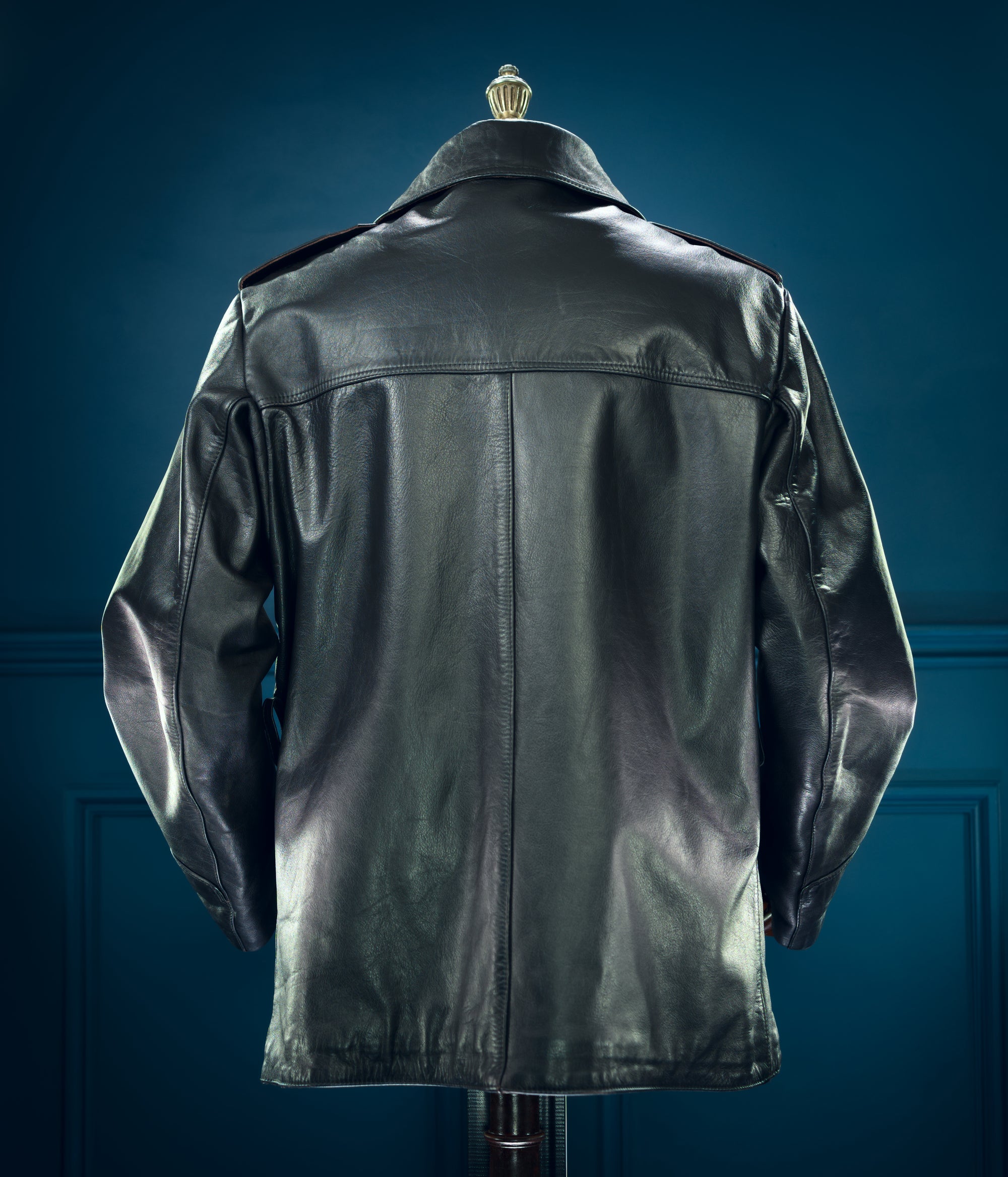 Vintage 1970s British Black Belted Biker Motorcycle Rider Leather Jacket “L”