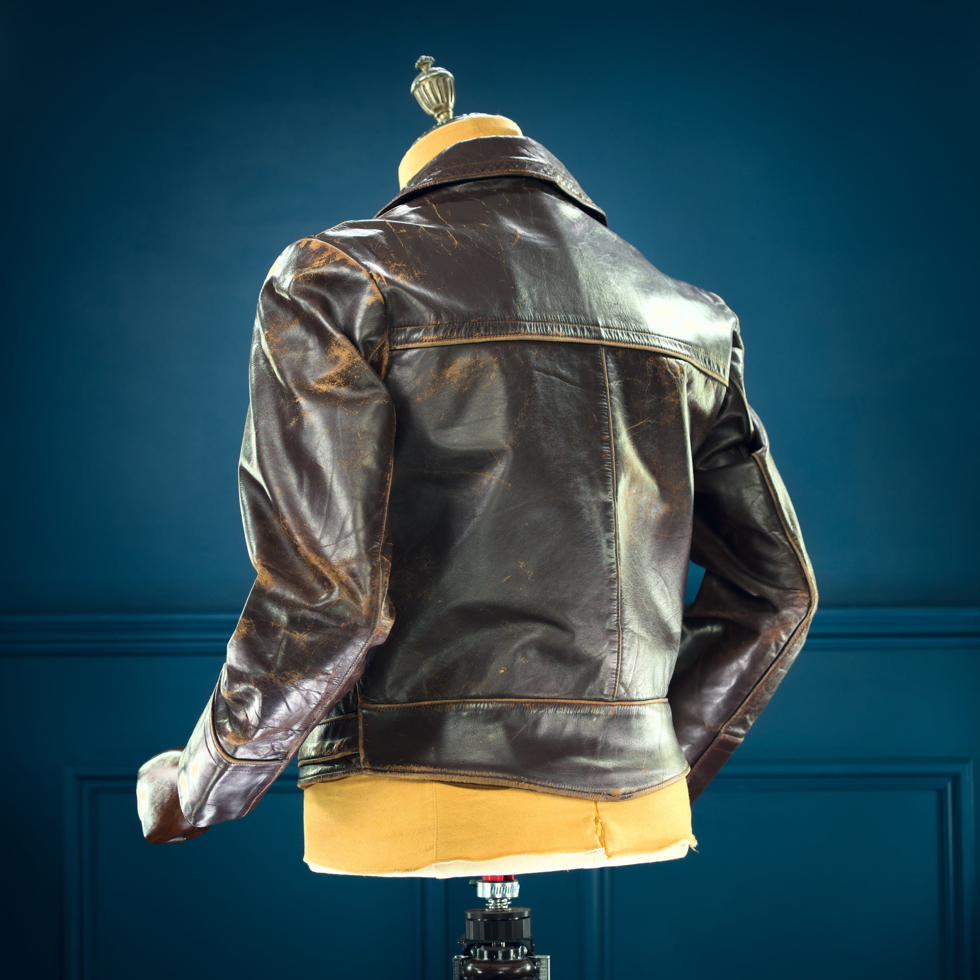 Vintage 1950s West German Calfskin Aviator Flight Biker Rider Leather Jacket “S”