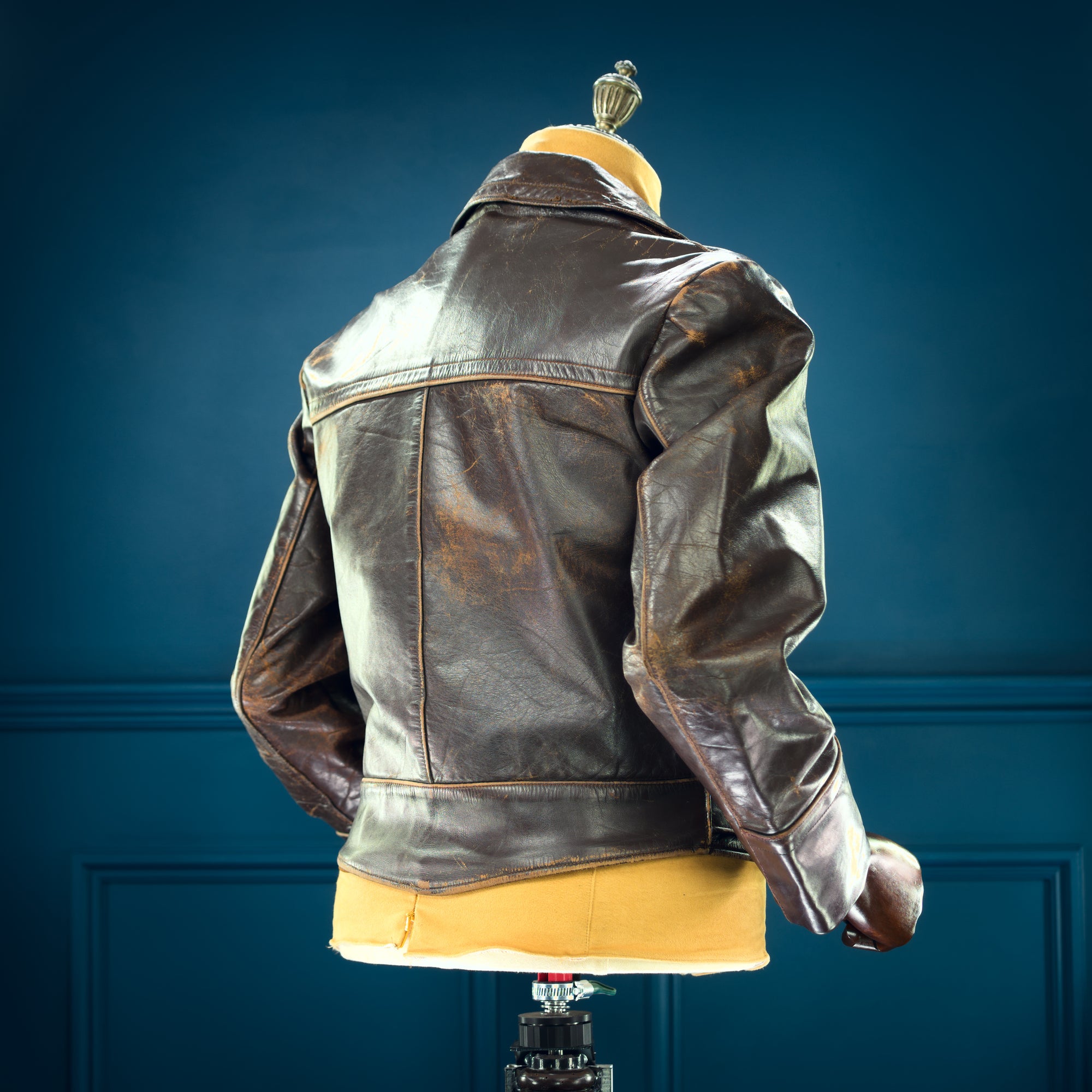 Vintage 1950s West German Calfskin Aviator Flight Biker Rider Leather Jacket “S”