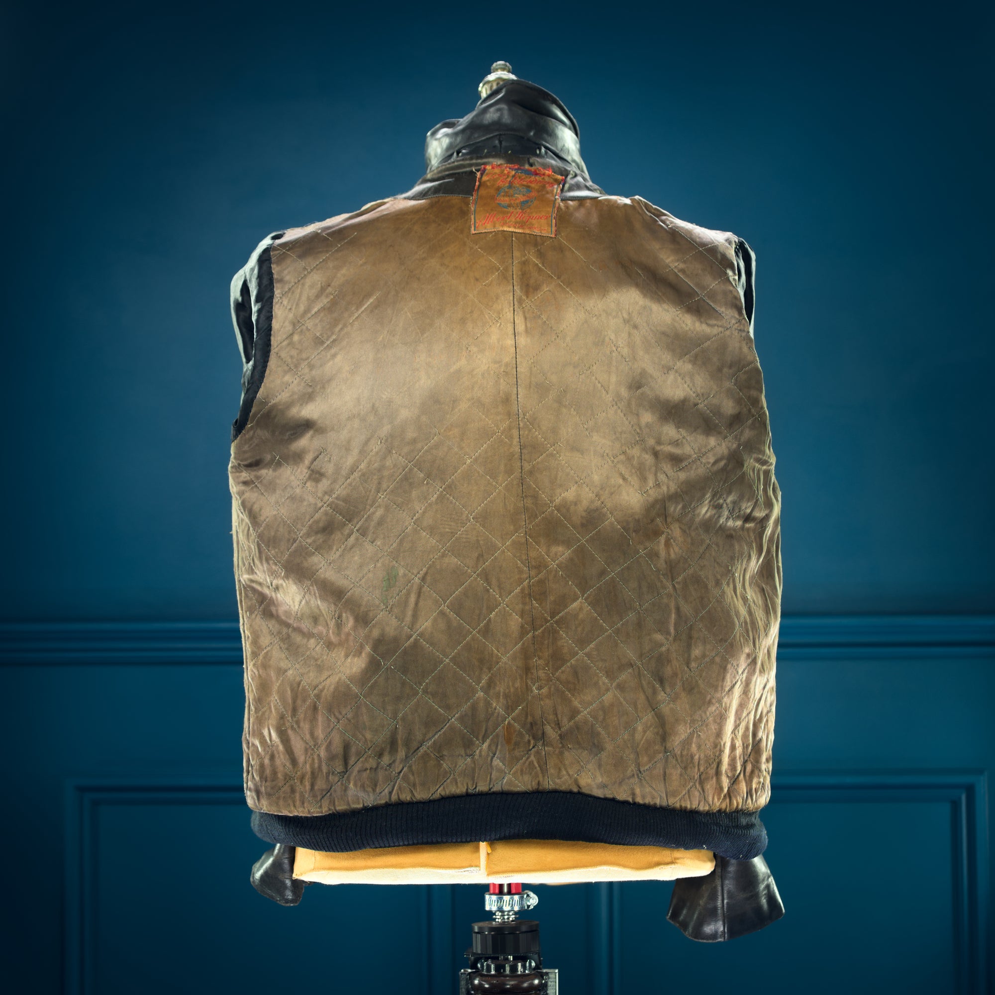 Vintage 1950s German Horsehide Black Flight Bomber Aviator Leather Jacket “M”