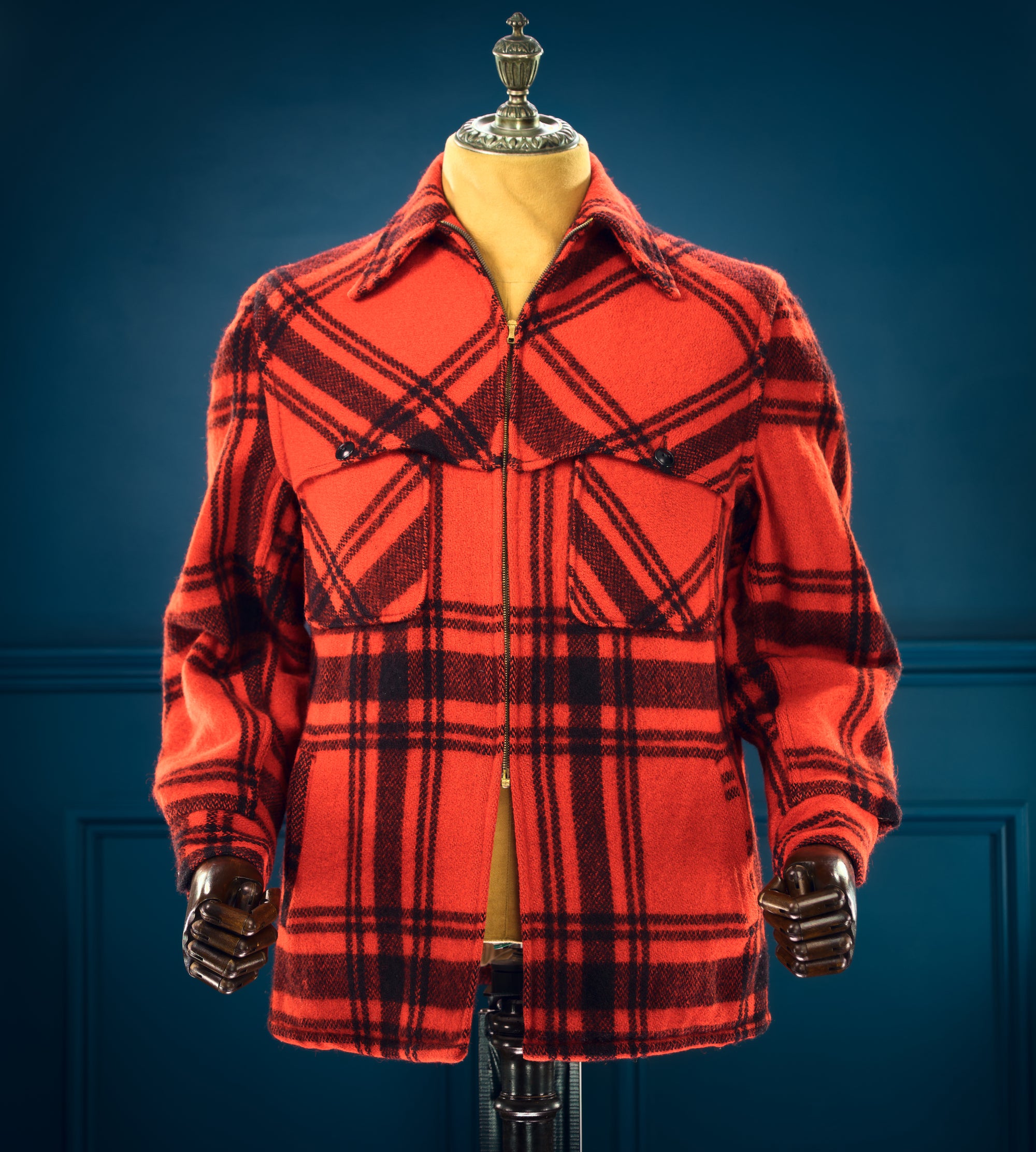 Vintage 1950s Windward Red Mackinaw Plaid Wool Outdoorsman Jacket “M”