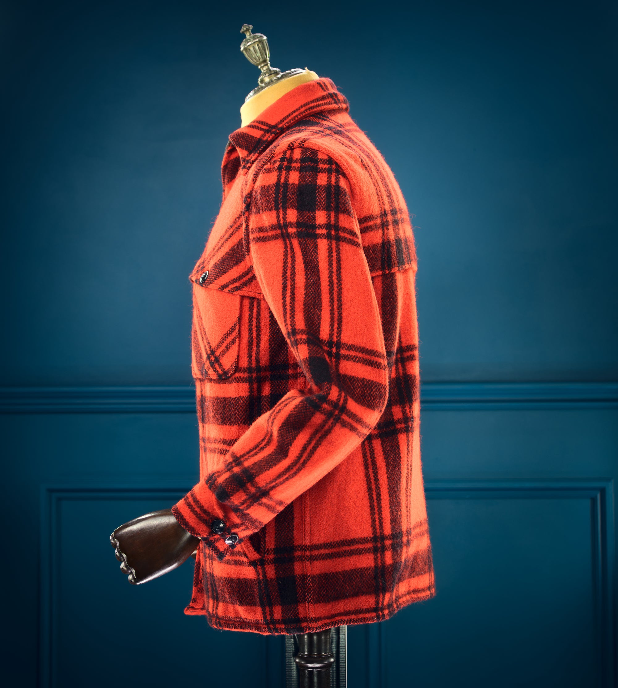 Vintage 1950s Windward Red Mackinaw Plaid Wool Outdoorsman Jacket “M”