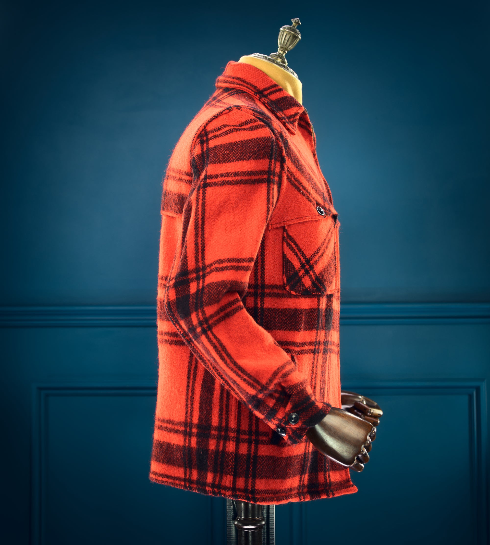 Vintage 1950s Windward Red Mackinaw Plaid Wool Outdoorsman Jacket “M”