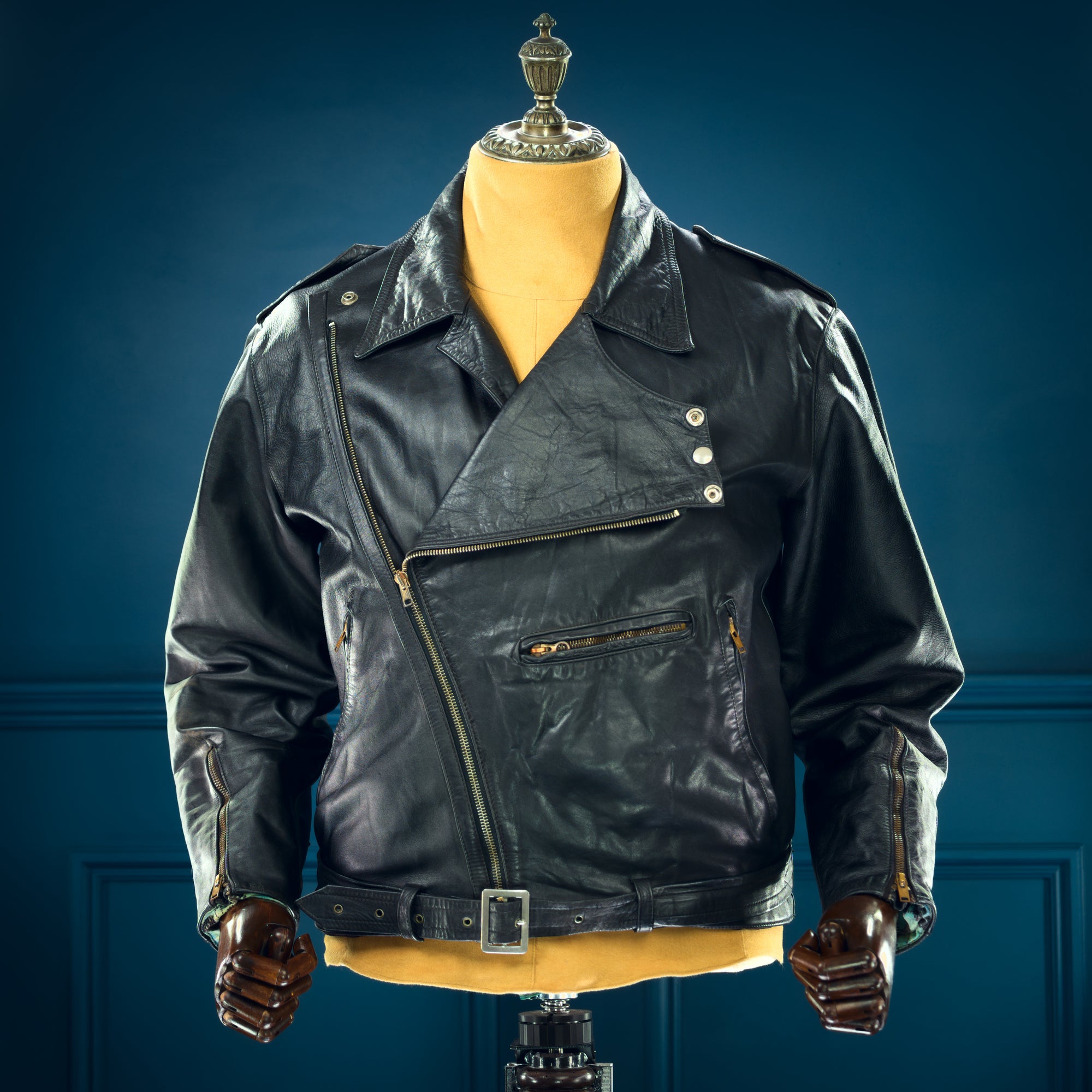 Vintage 1960s Australian Kangaroo Hide Biker Motorcycle Rider Leather Jacket “M”