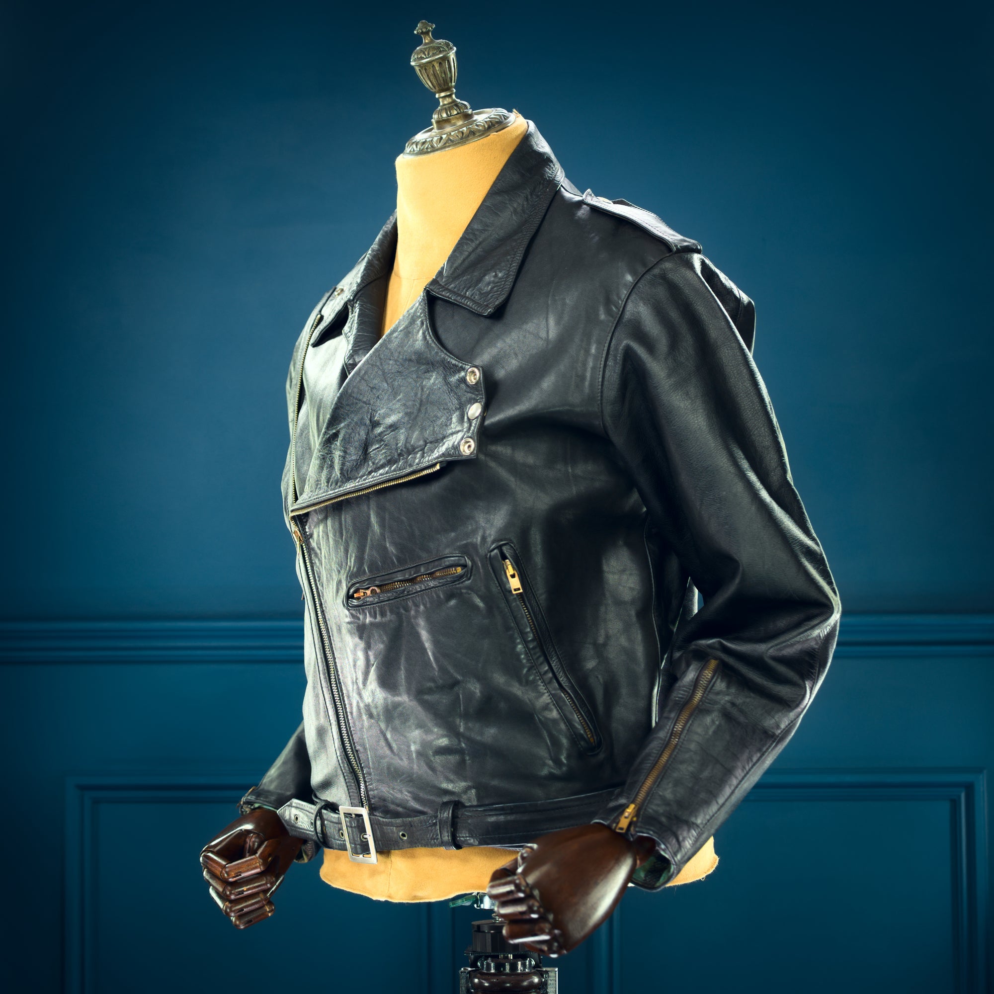 Vintage 1960s Australian Kangaroo Hide Biker Motorcycle Rider Leather Jacket “M”