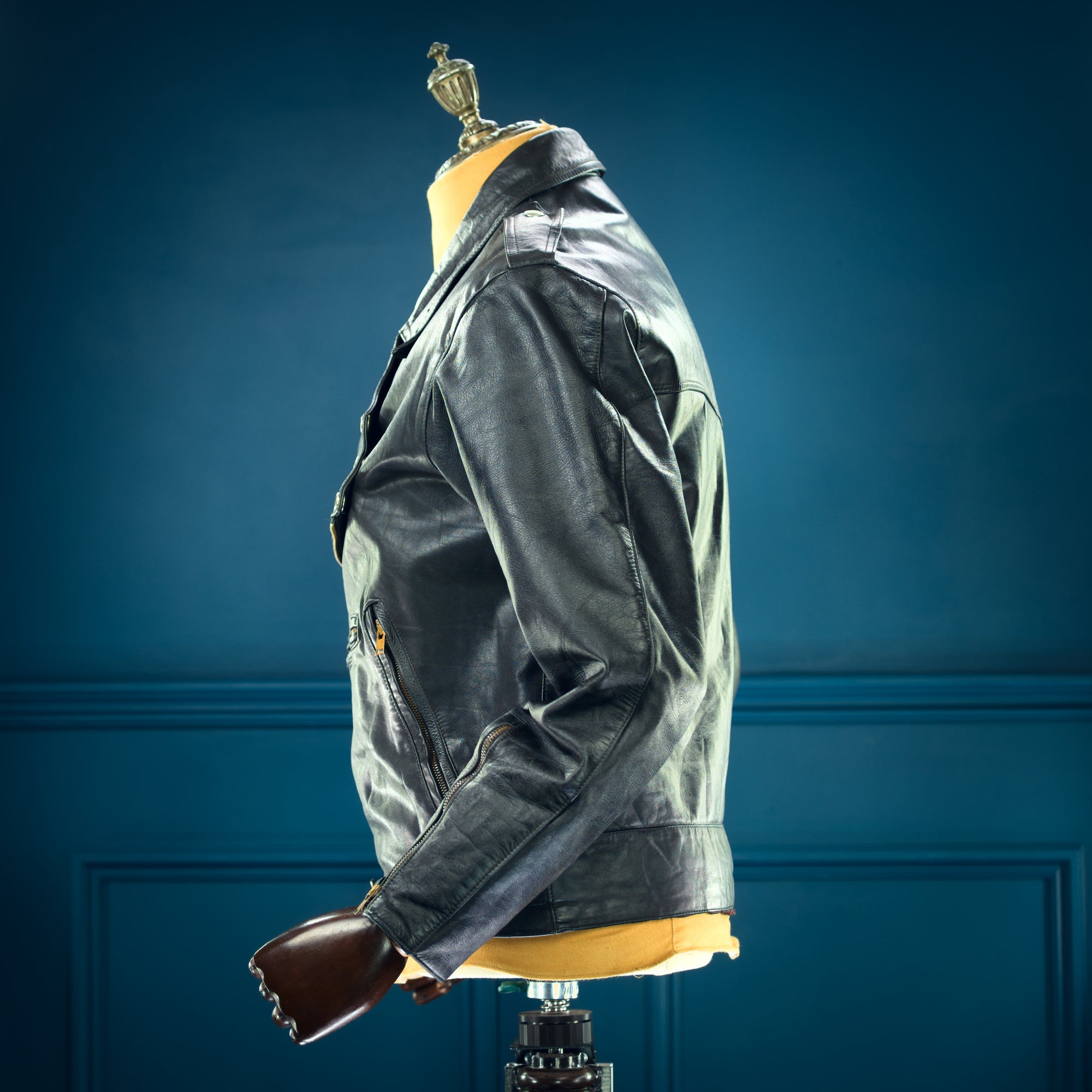 Vintage 1960s Australian Kangaroo Hide Biker Motorcycle Rider Leather Jacket “M”