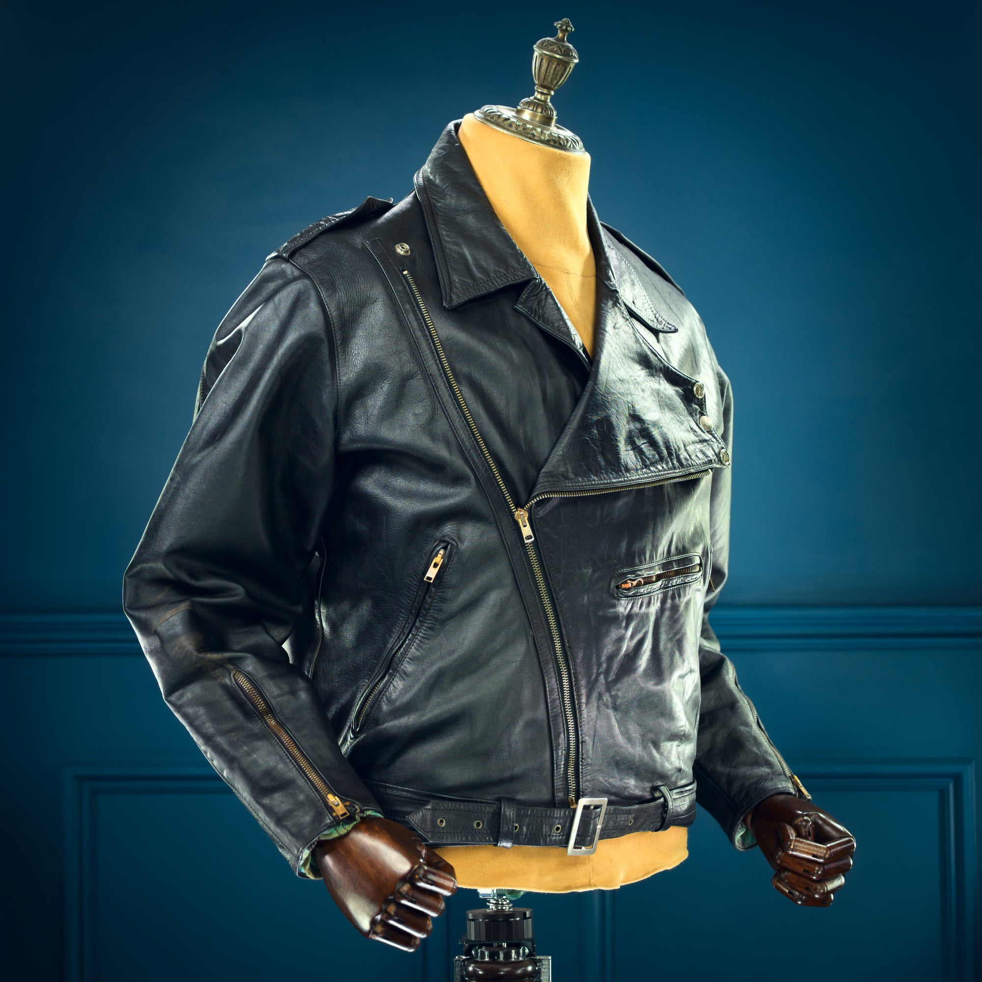 Vintage 1960s Australian Kangaroo Hide Biker Motorcycle Rider Leather Jacket “M”