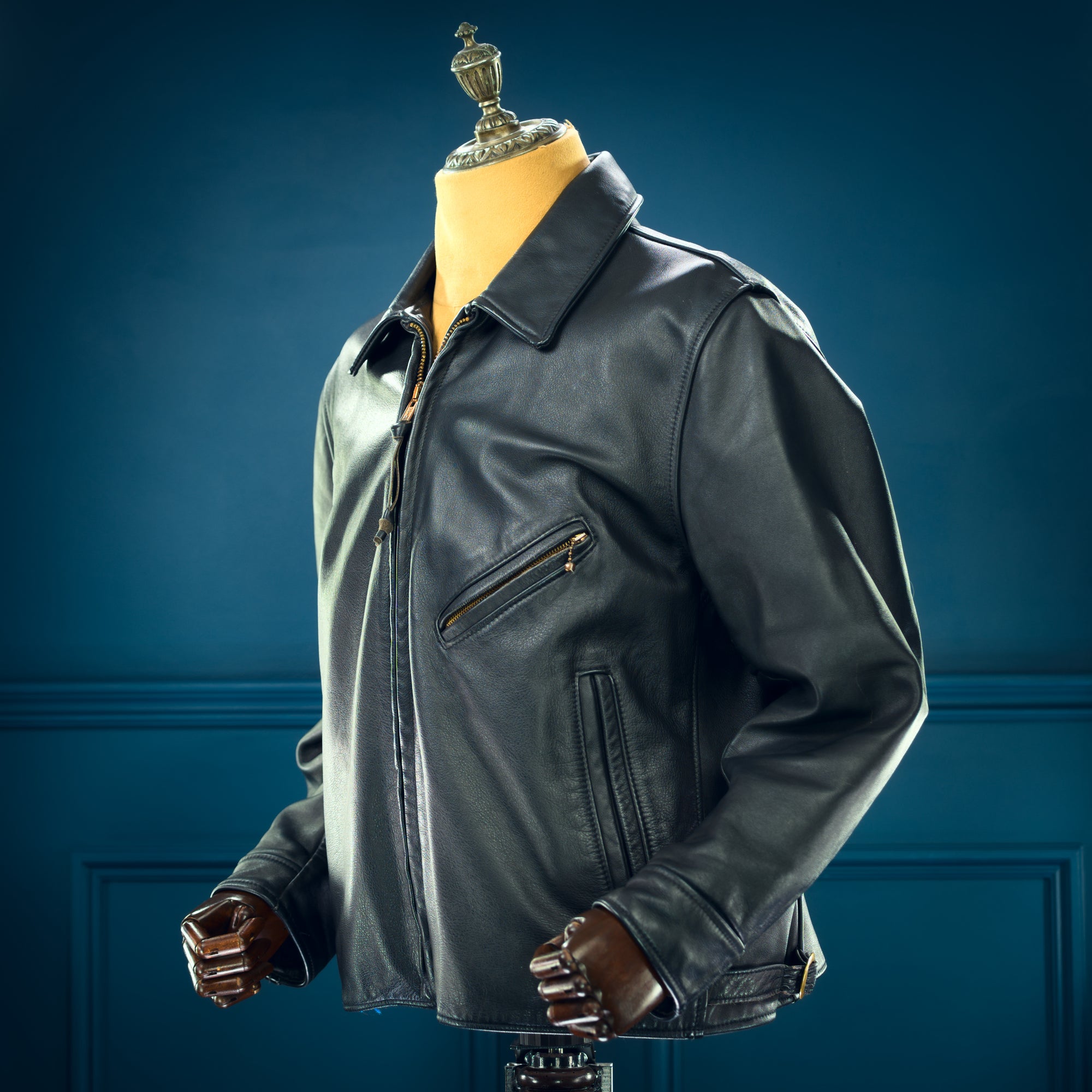 Vintage 1980s British Steerhide Highwayman Single Rider Leather Jacket “L”