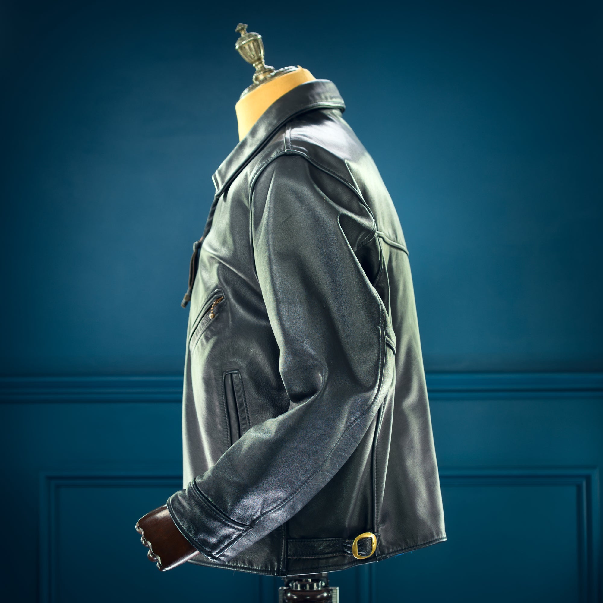 Vintage 1980s British Steerhide Highwayman Single Rider Leather Jacket “L”