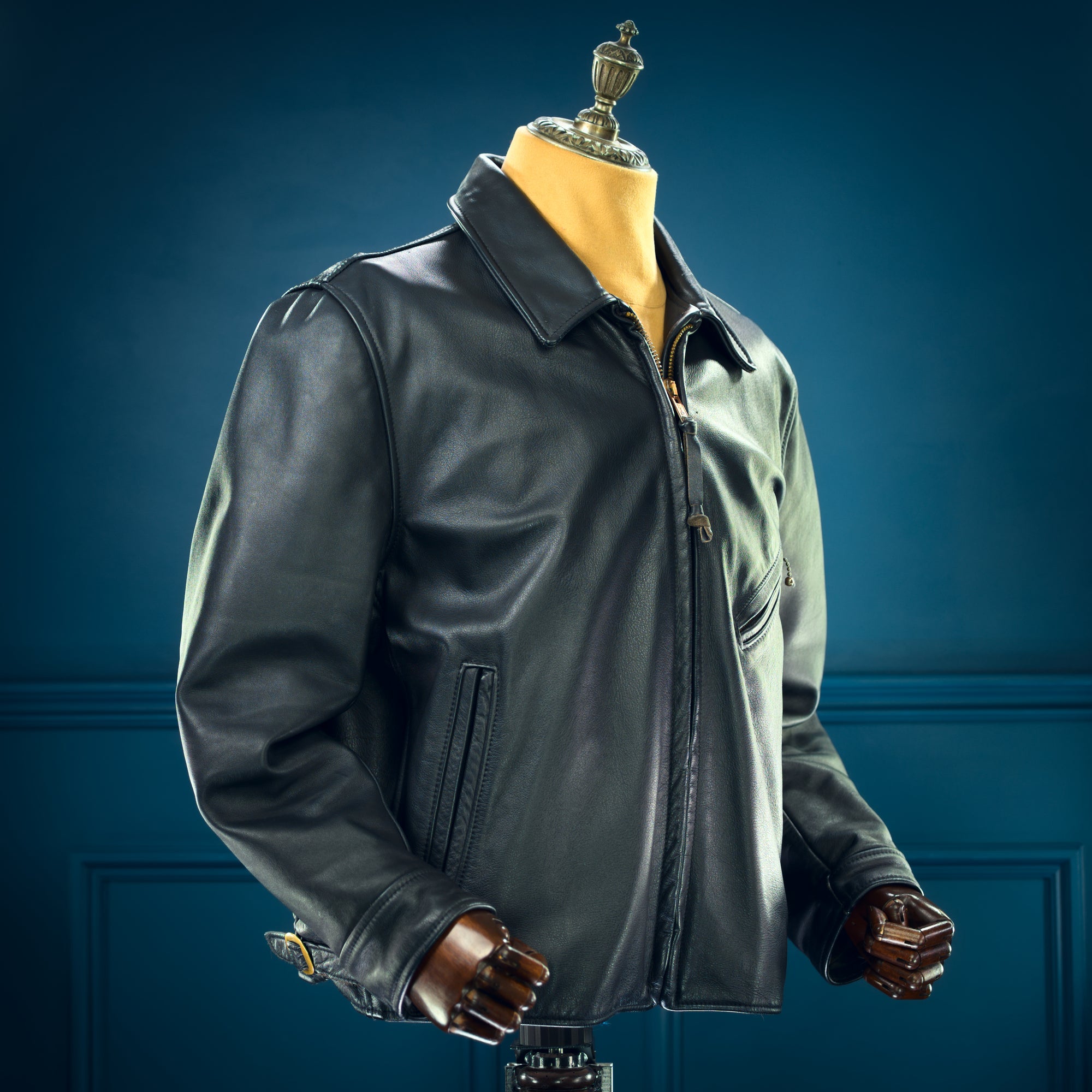 Vintage 1980s British Steerhide Highwayman Single Rider Leather Jacket “L”