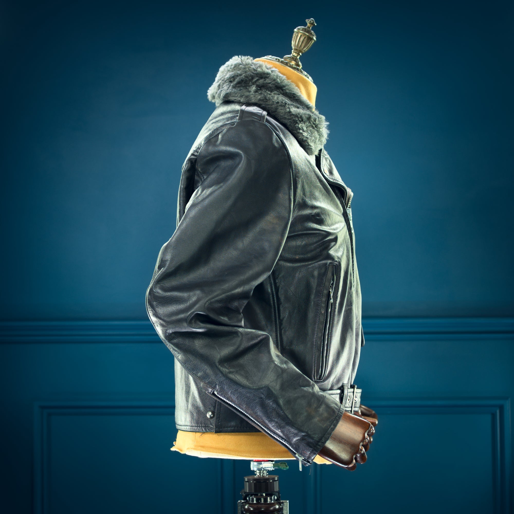 Vintage 1960s Montgomery Ward Biker Motorcycle Brando Rider Leather Jacket “L”