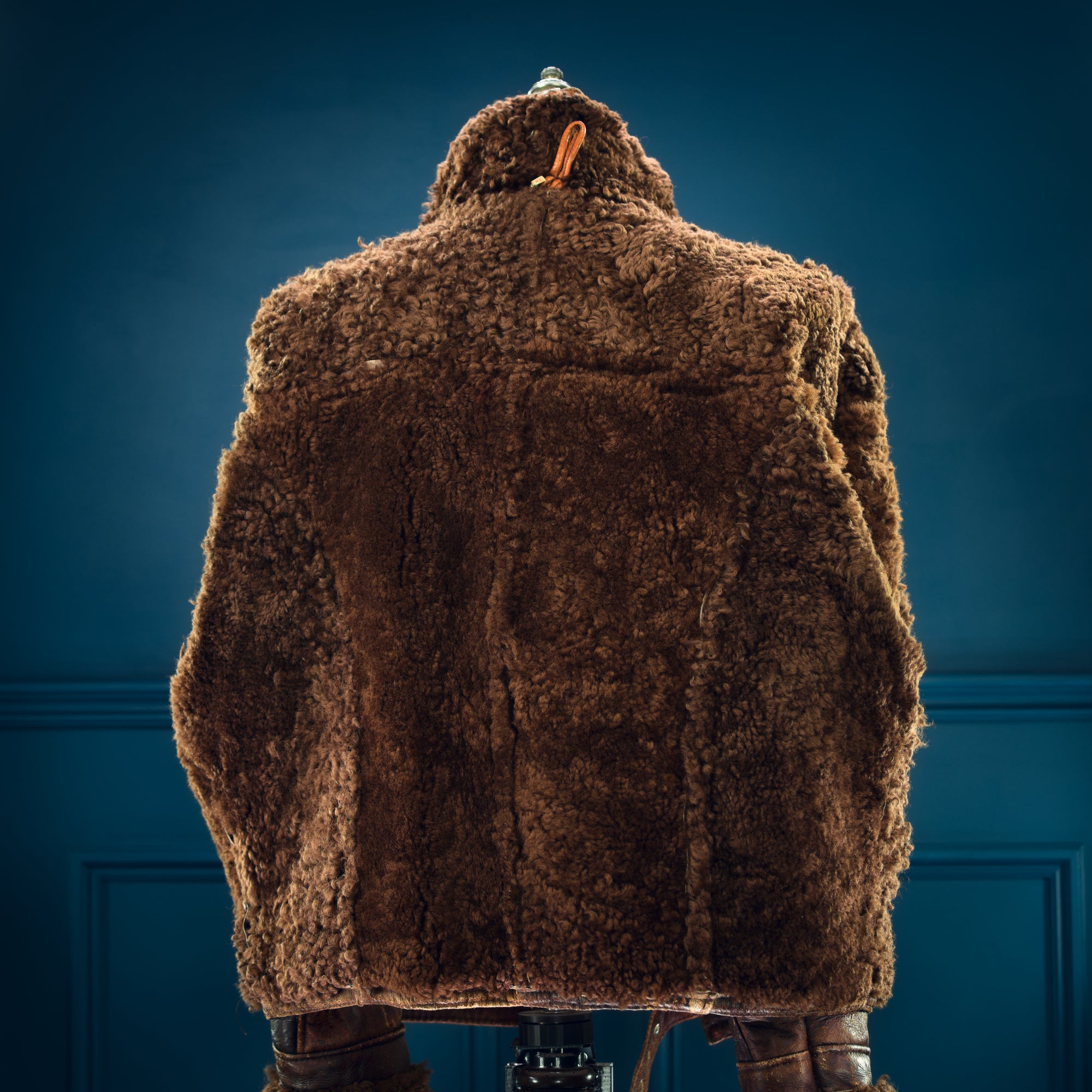 Vintage 1980s British Sheepskin Crosszip Flight Bomber Leather Jacket “XL"