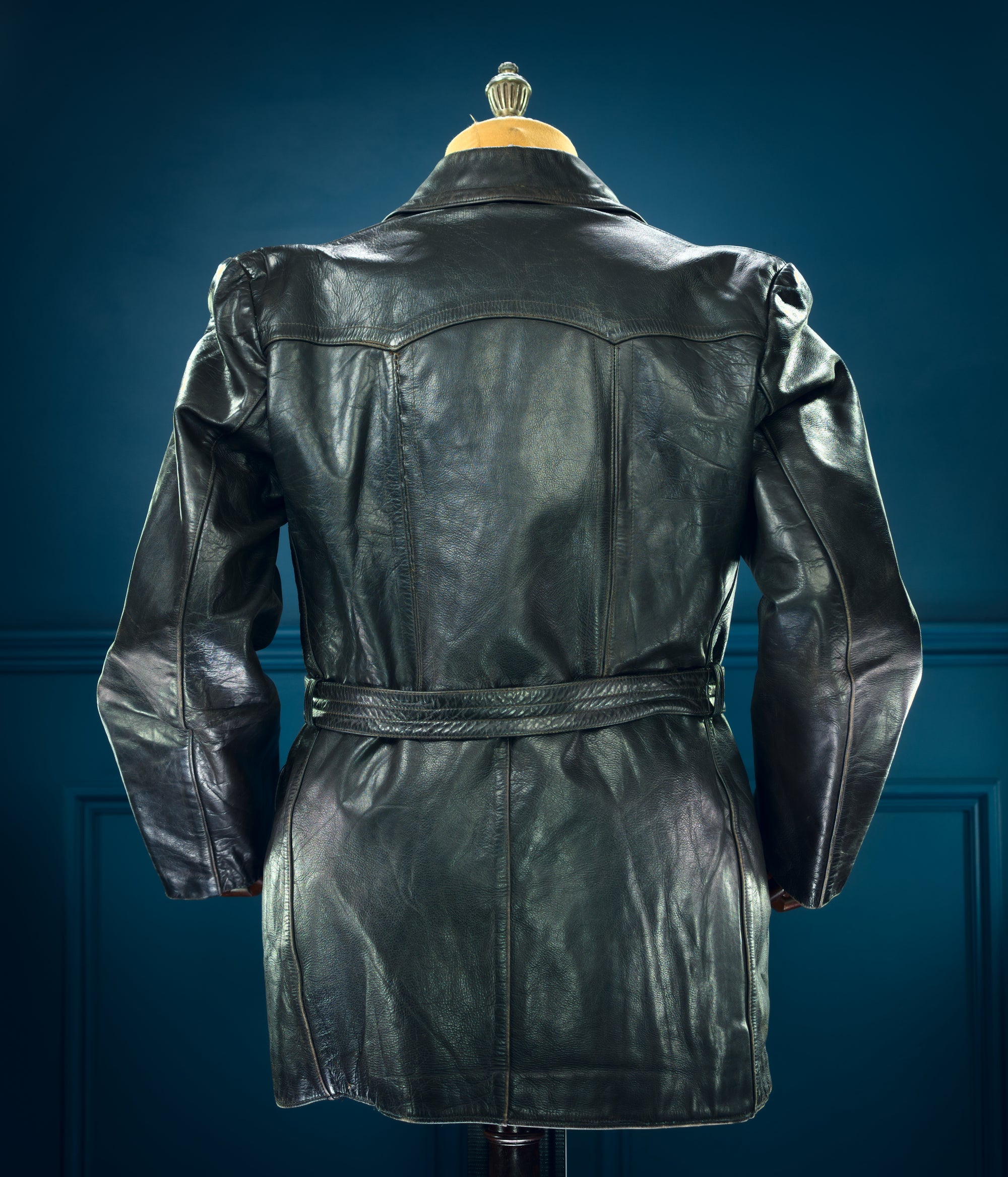 Vintage 1950s West German Police Border Patrol Biker Dispatch Leather Jacket “M”