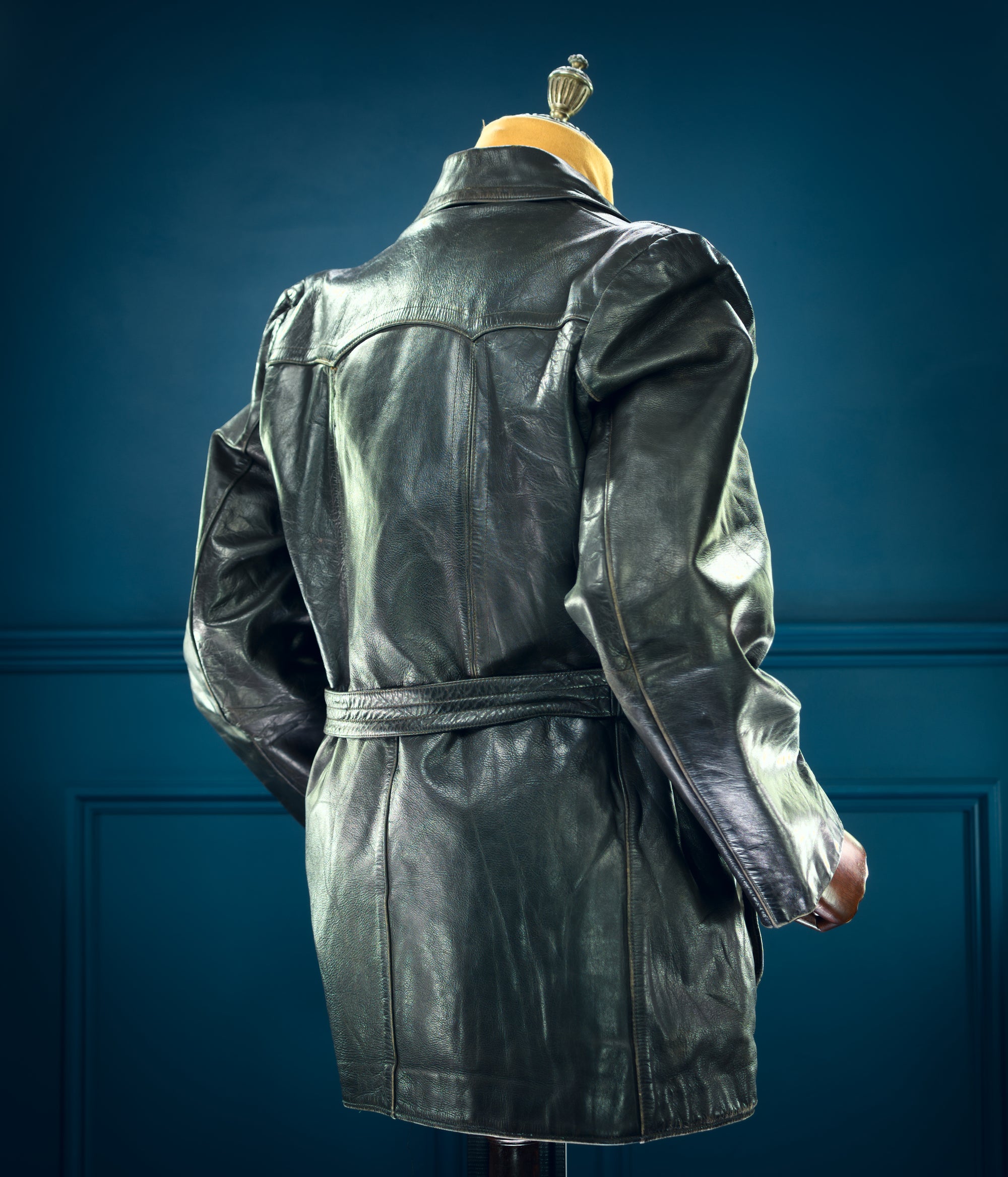 Vintage 1950s West German Police Border Patrol Biker Dispatch Leather Jacket “M”