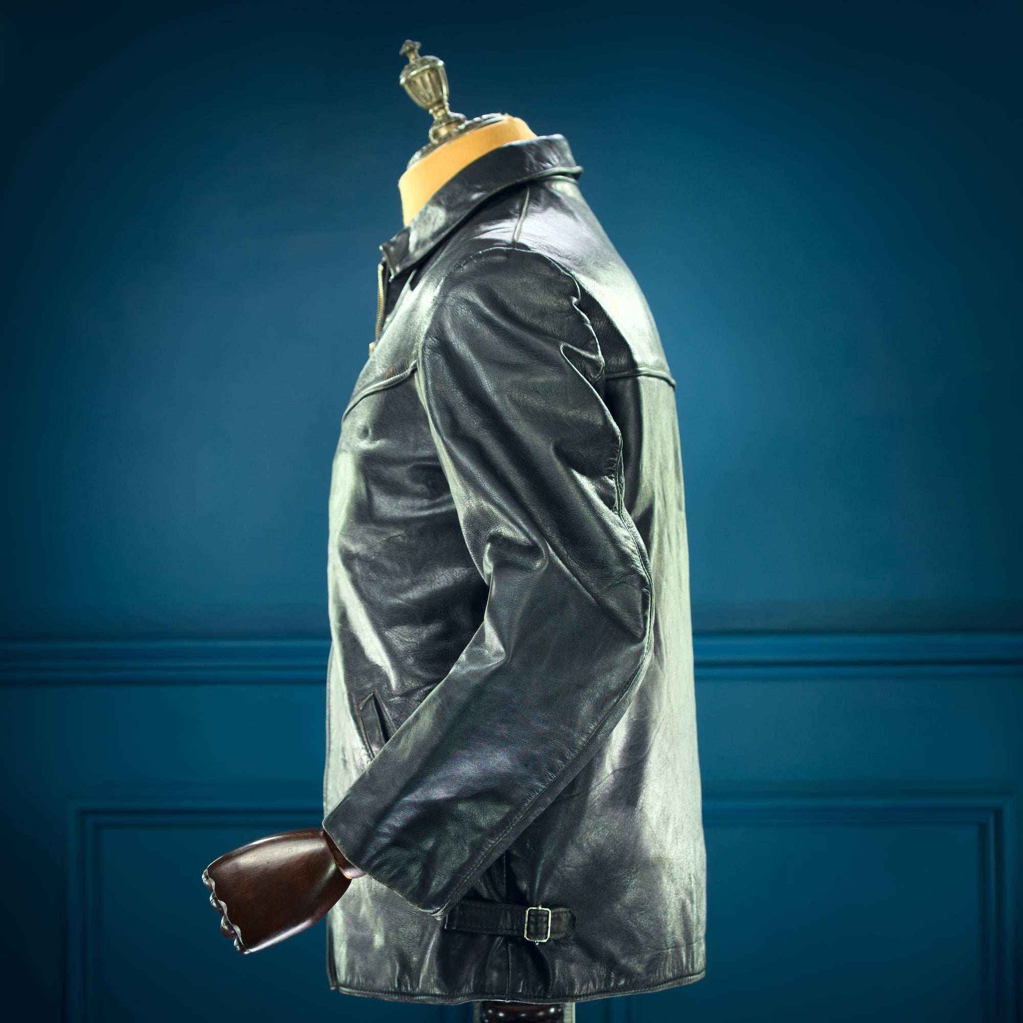 Vintage 1960s West German Horsehide Black Single Rider Biker Leather Jacket “M”