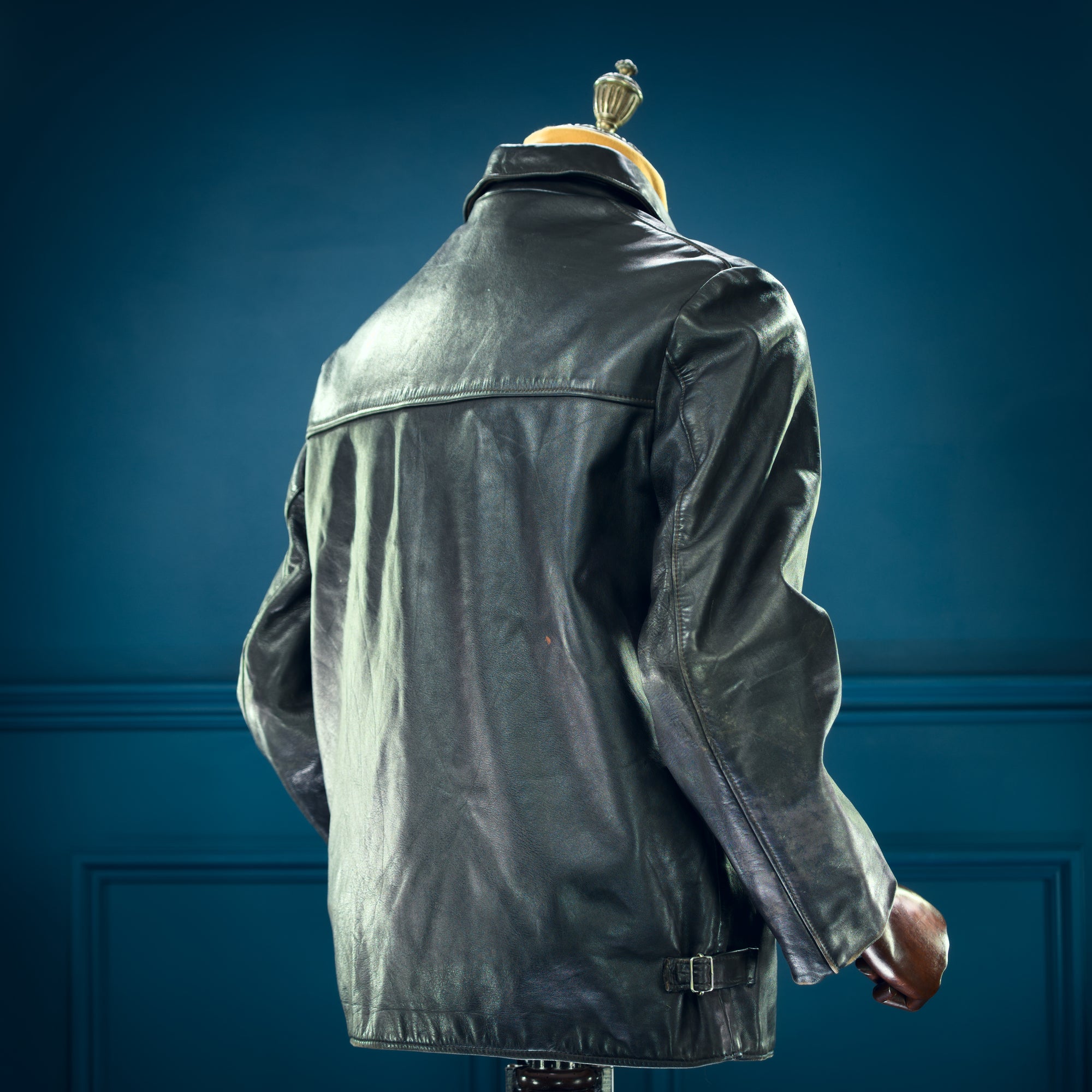 Vintage 1960s West German Horsehide Black Single Rider Biker Leather Jacket “M”