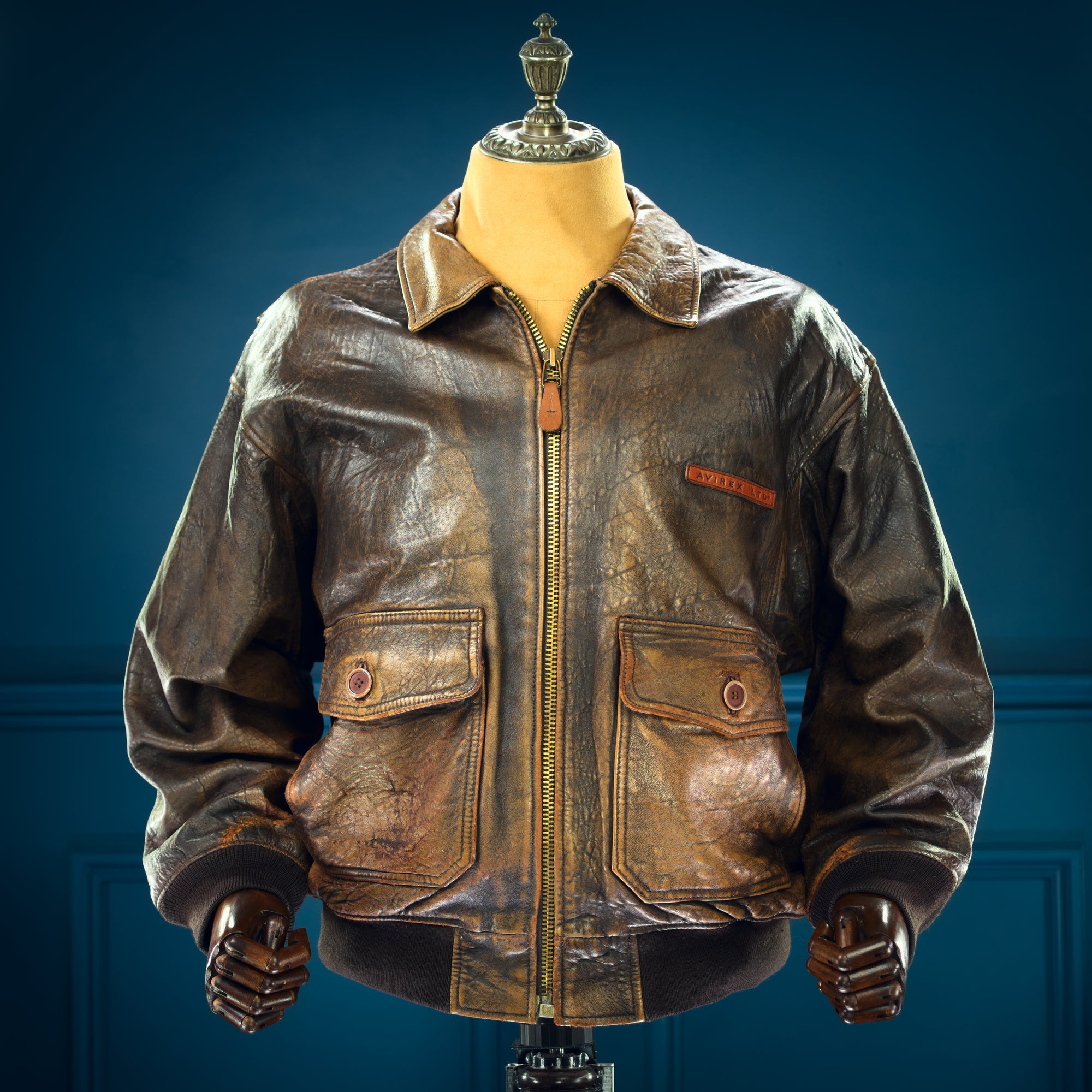 Vintage 1980s Avirex G1 Sheepskin Flight Bomber Aviator Leather Jacket USA “L”