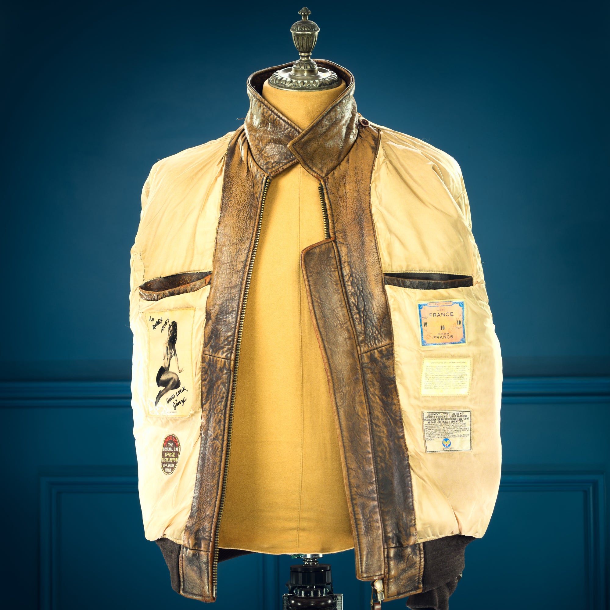 Vintage 1980s Avirex G1 Sheepskin Flight Bomber Aviator Leather Jacket USA “L”