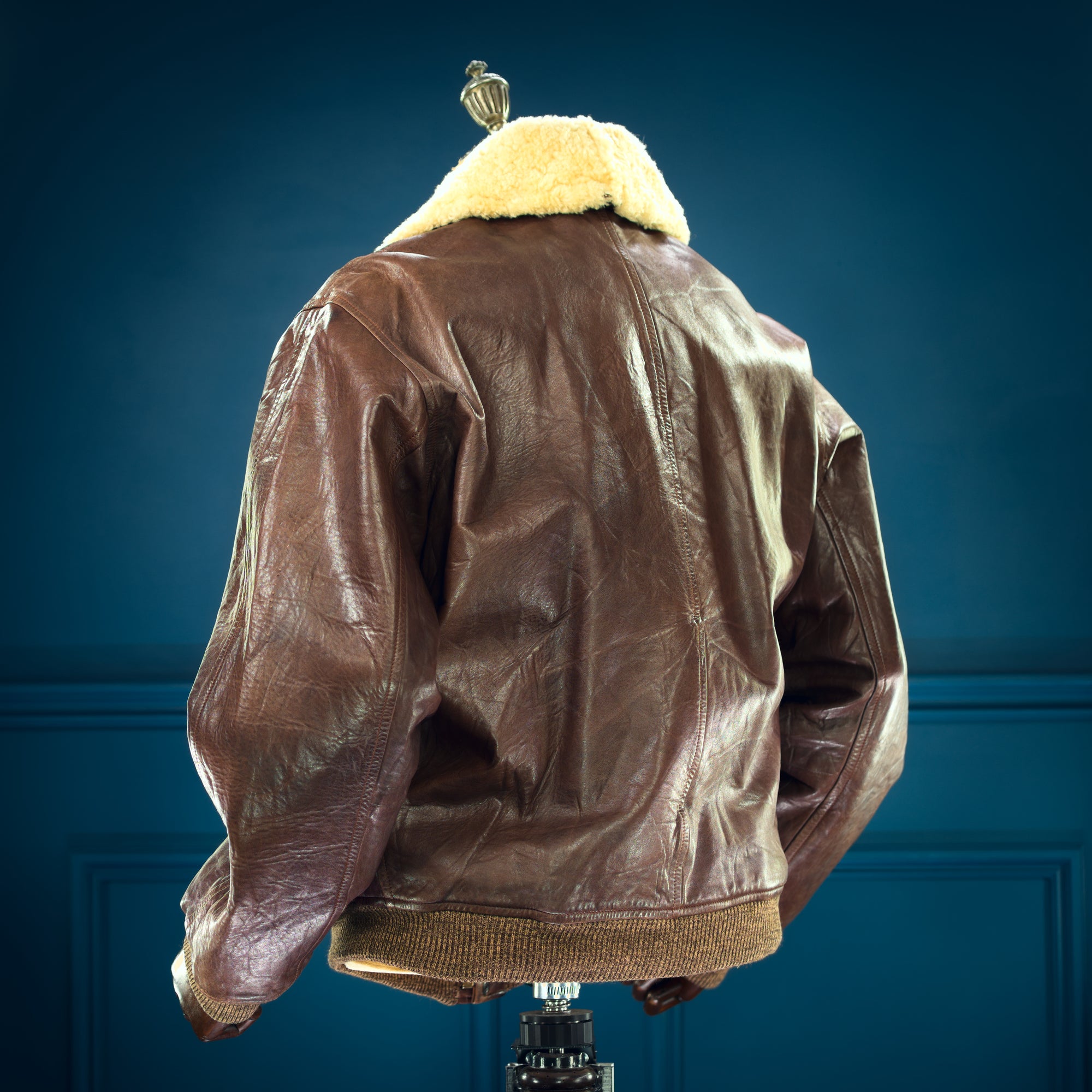 Vintage 1970s Etro Italian Lambskin G1 Flight Bomber Aviator Leather Jacket “L”