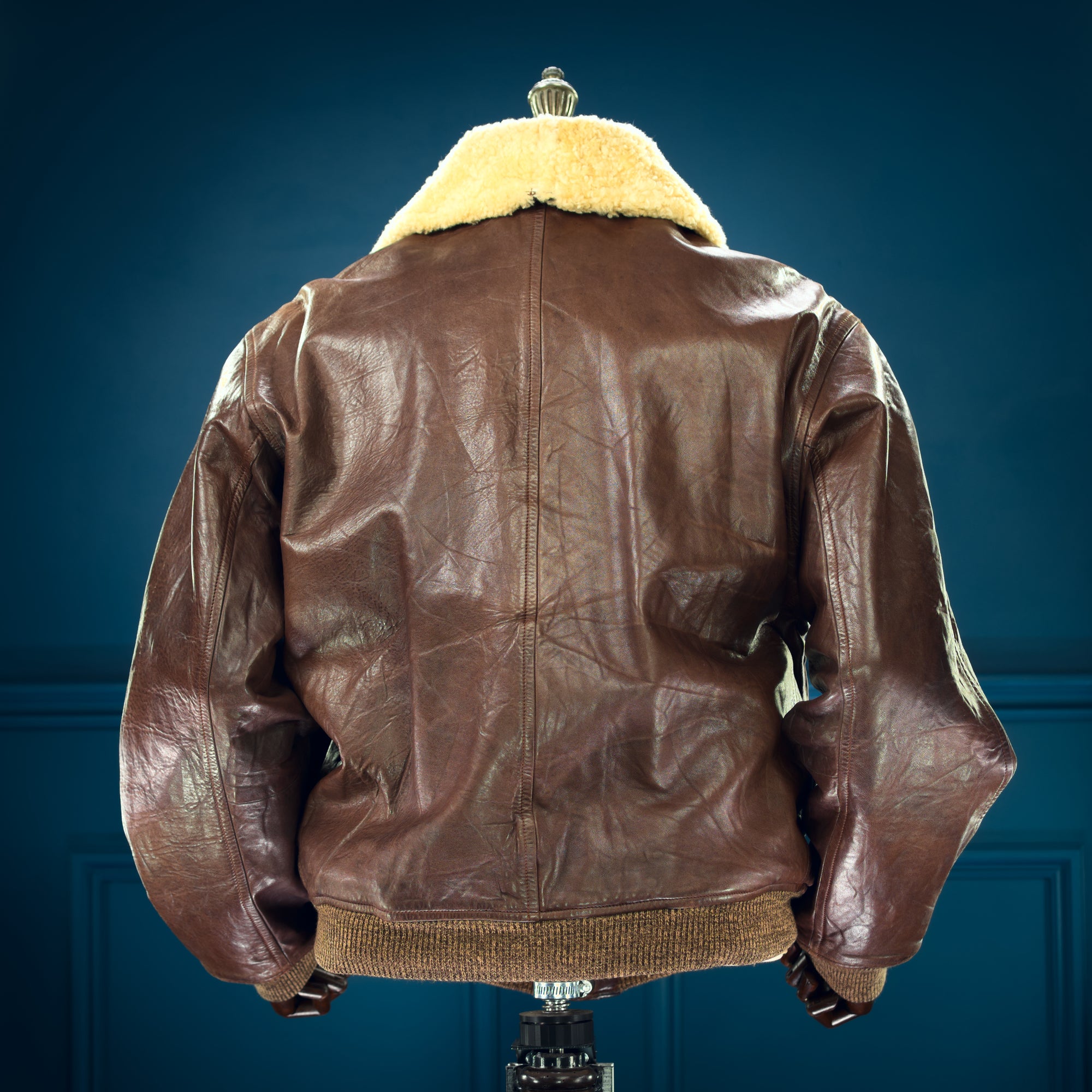 Vintage 1970s Etro Italian Lambskin G1 Flight Bomber Aviator Leather Jacket “L”