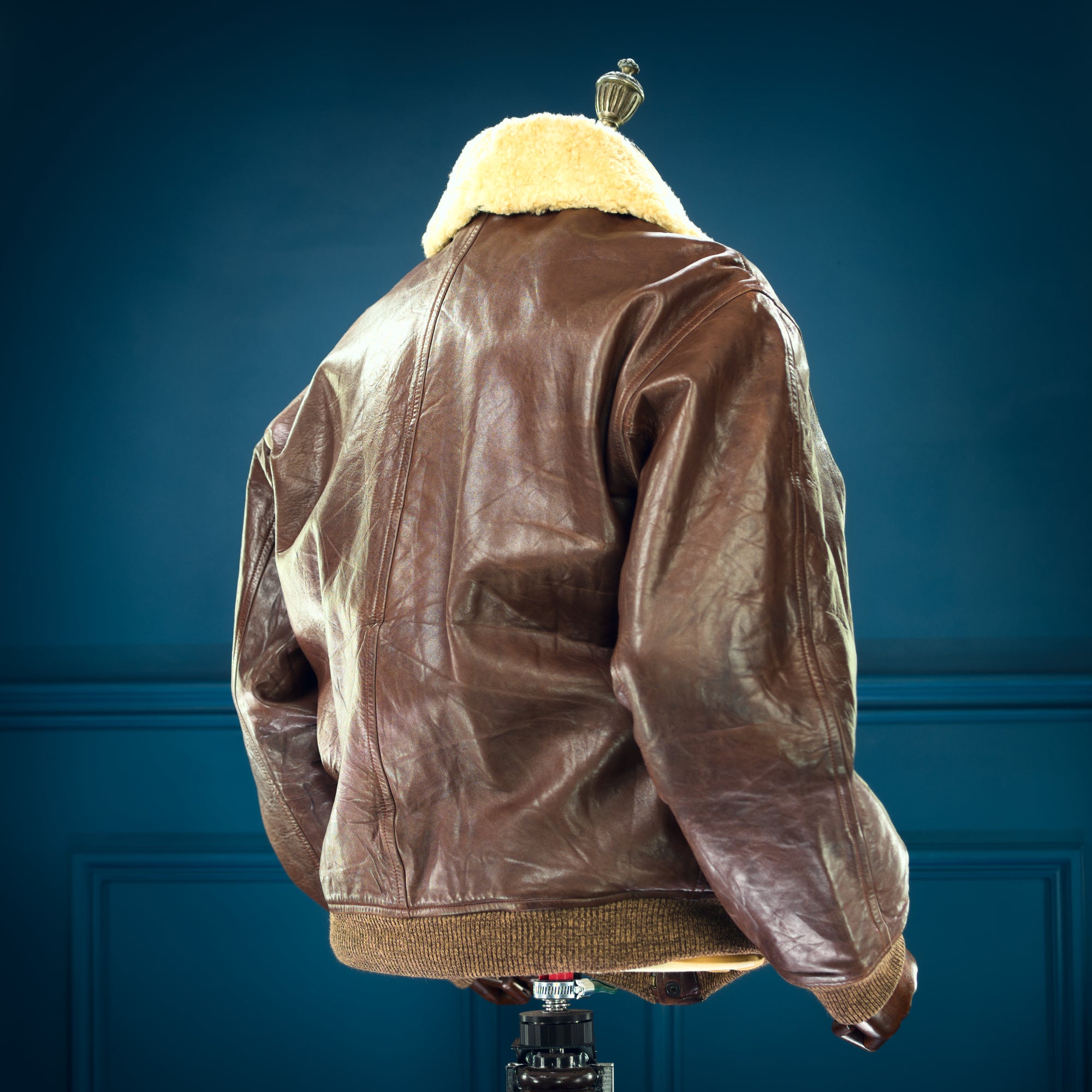 Vintage 1970s Etro Italian Lambskin G1 Flight Bomber Aviator Leather Jacket “L”