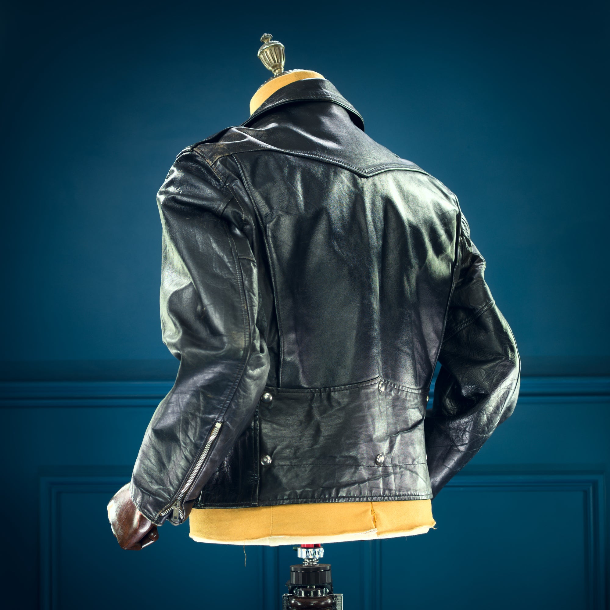 Vintage 1960s Sears Oakbrook Steerhide D Pocket Biker Moto Leather Jacket “M”