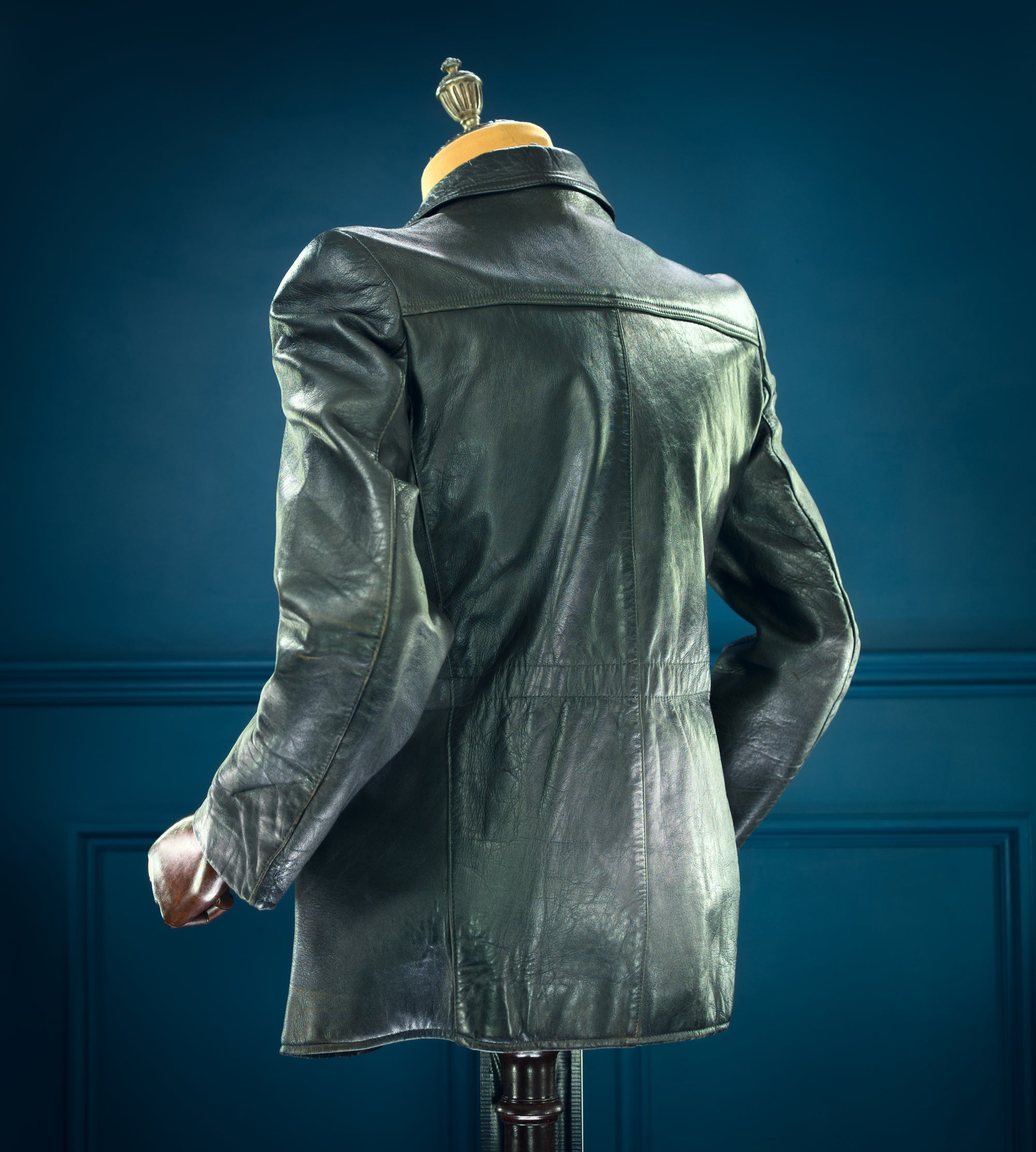 Vintage 1940s German Goatskin Belted Biker Motoring Coat Leather Jacket “M”